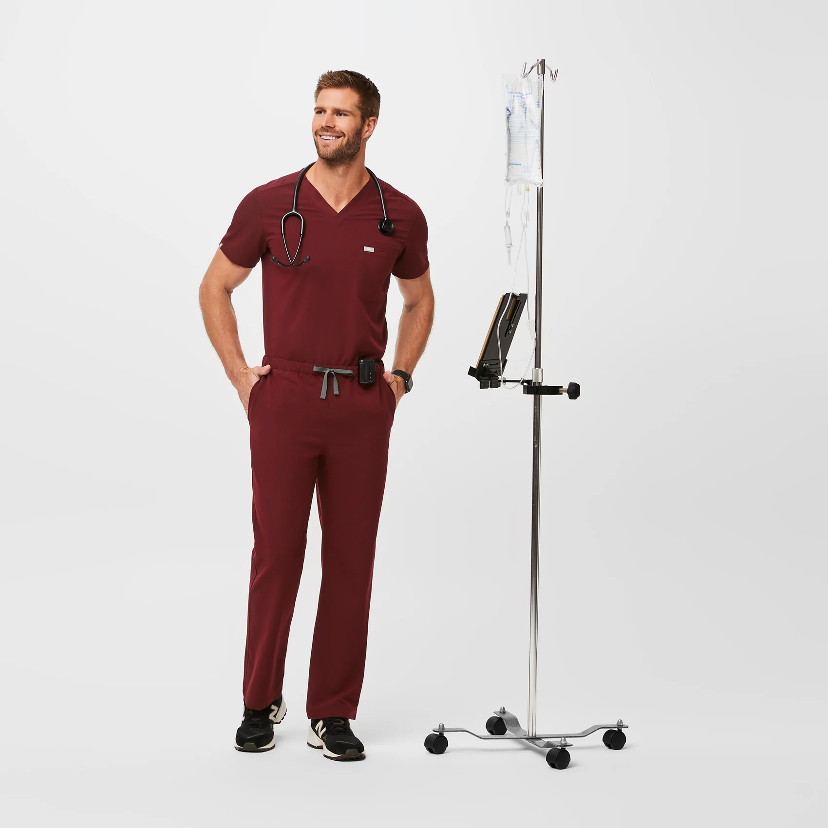 Men's Burgundy Pisco™ - Tall Basic Scrub Pants - Image 2