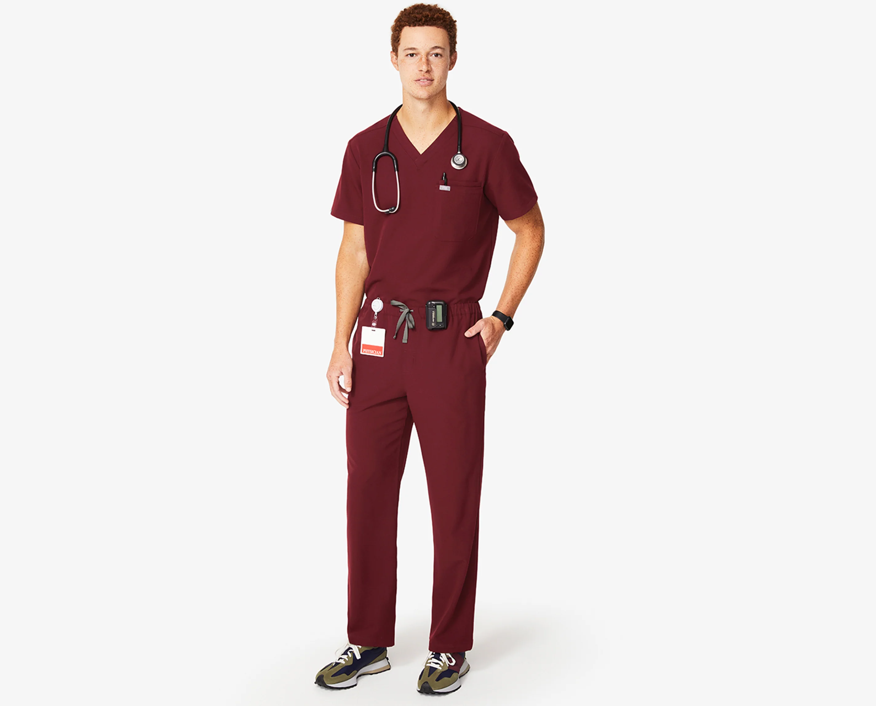 Men's Burgundy Pisco™ - Tall Basic Scrub Pants - Image 6