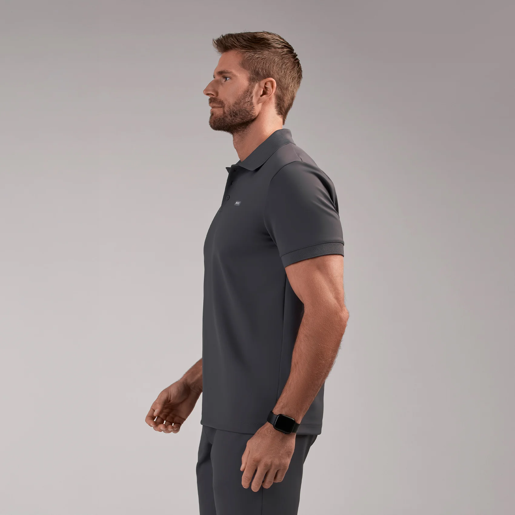 men's Charcoal Rocco FORMx™ Polo - Scrub Top - Image 3