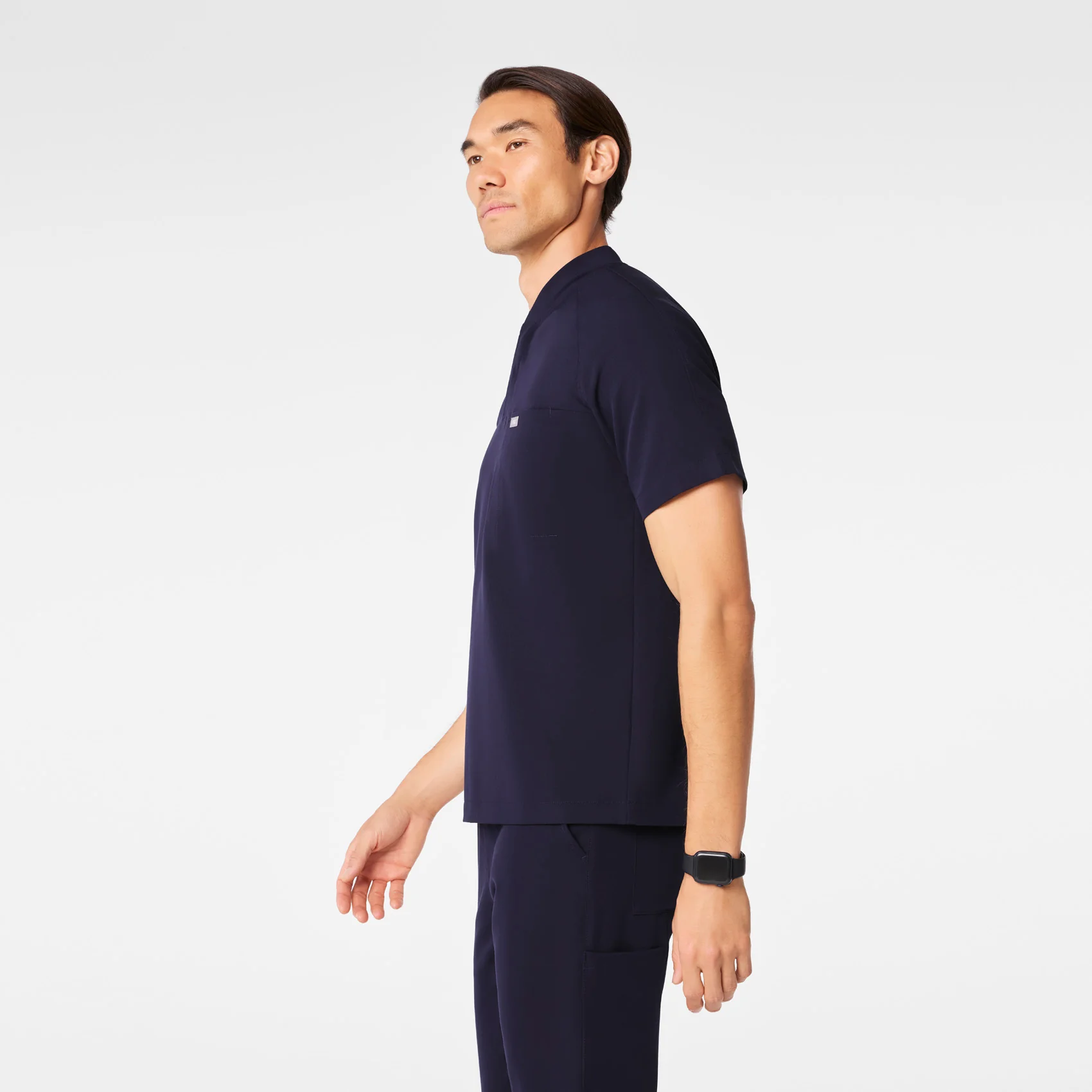 men's Navy Stratton Henley - Shortsleeve Scrub Top - Image 4