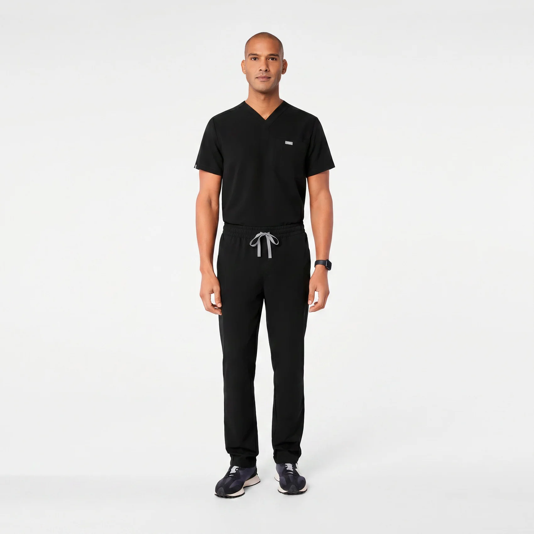 men's Black Surrey - V-Neck Scrub Top - Image 2