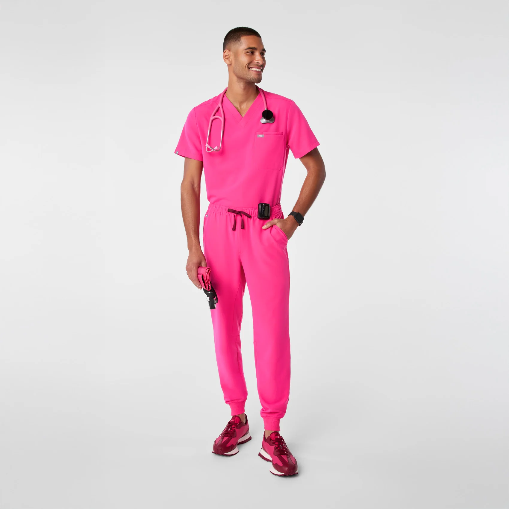 men's Shocking Pink Tansen - Jogger Scrub Pant™ - Image 2