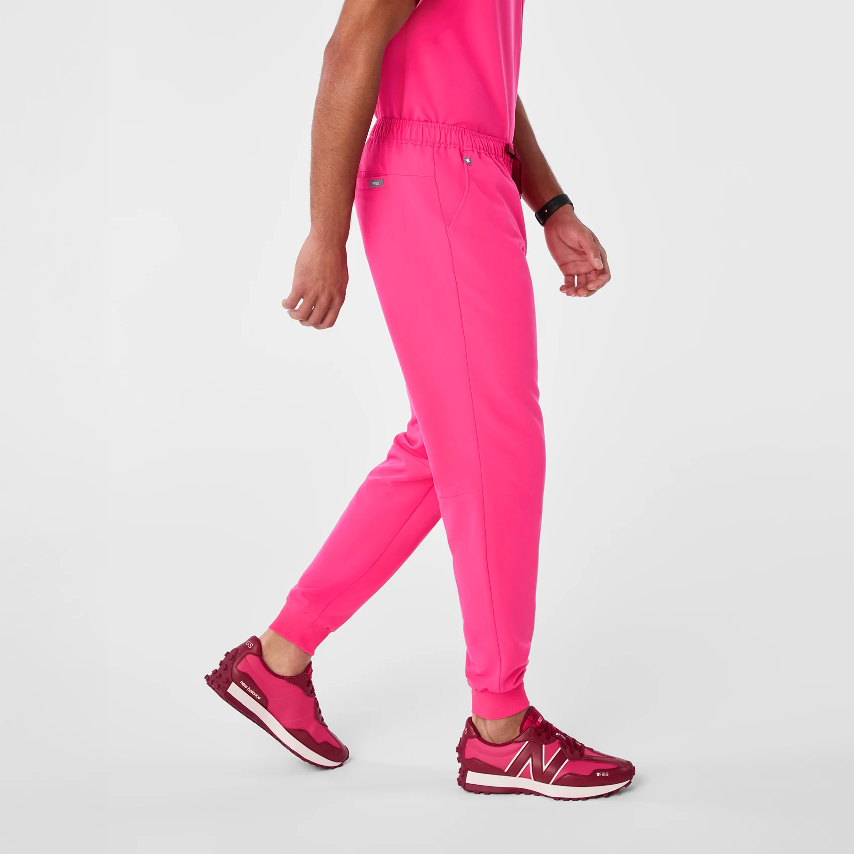 men's Shocking Pink Tansen - Short Jogger Scrub Pant™ - Image 3
