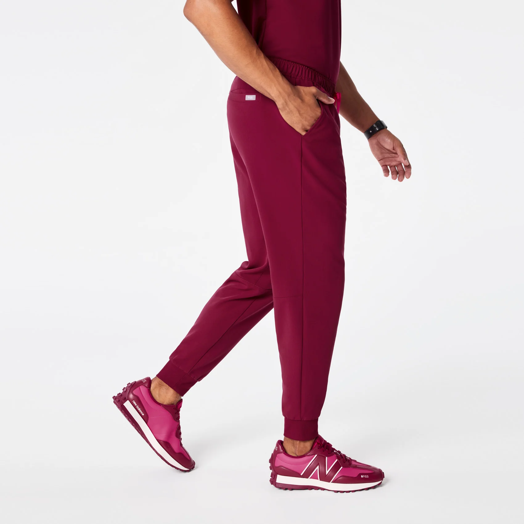 men's Deep Cranberry Tansen - Tall Jogger Scrub Pant™ - Image 3