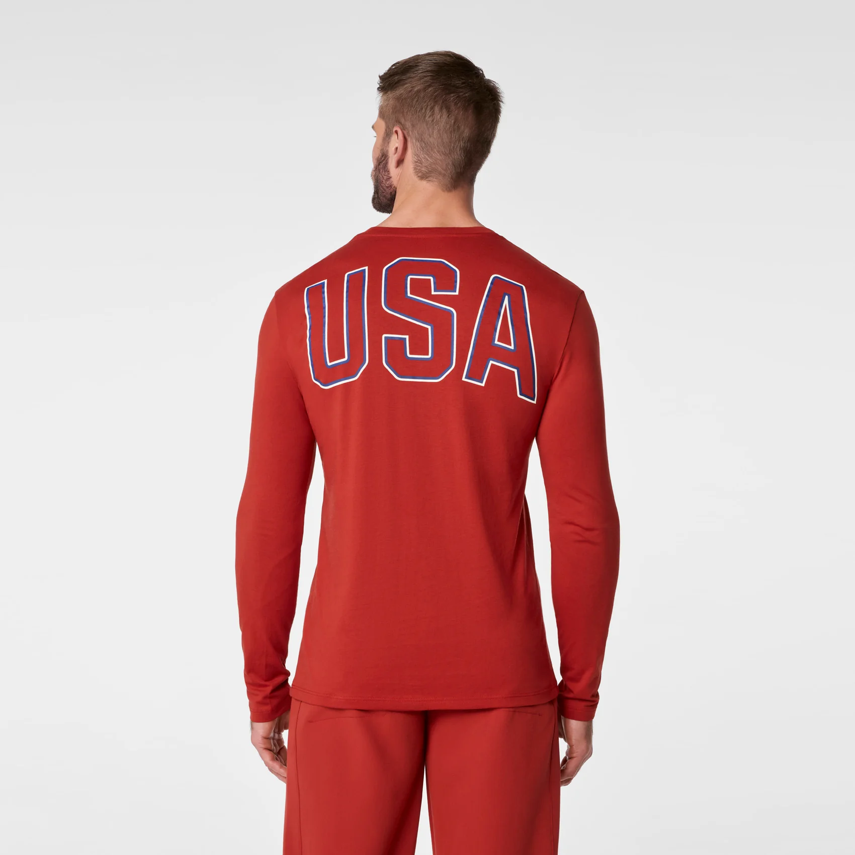 men's Team USA Red FIGS x Team USA Graphic Supersoft - Longsleeve Underscrub