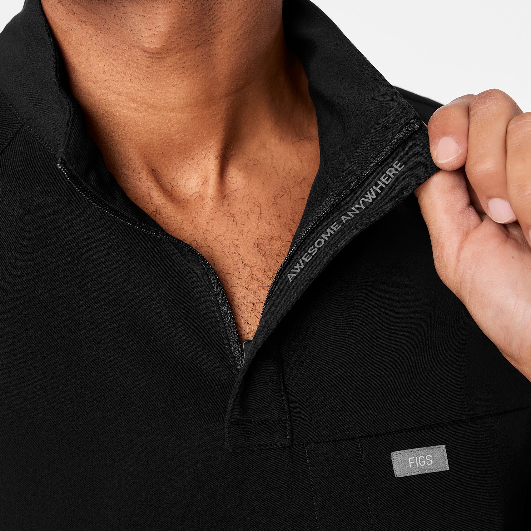 men's Black Timmons - Mock Neck ¼ Zip Scrub Top - Image 2