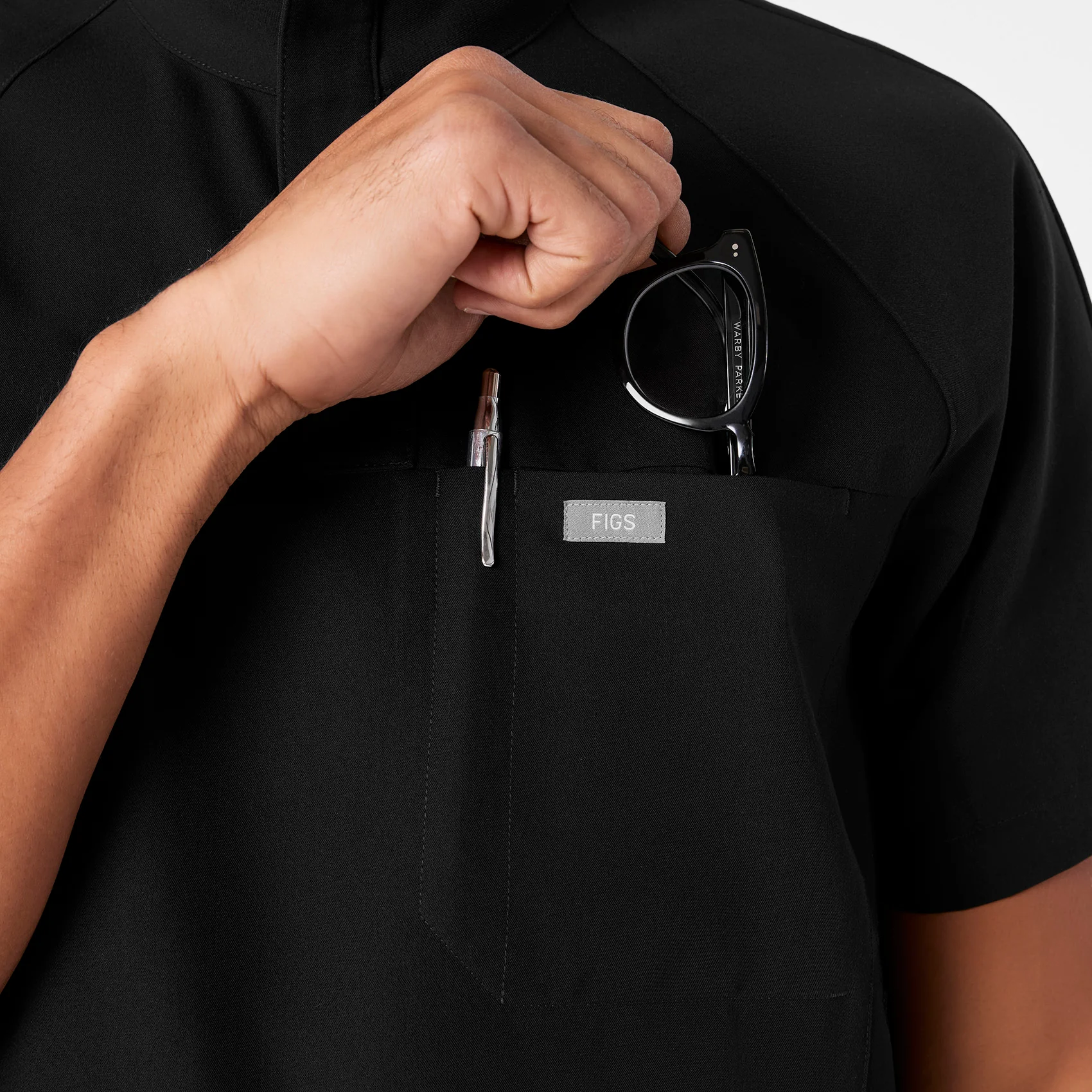 men's Black Timmons - Mock Neck ¼ Zip Scrub Top - Image 9