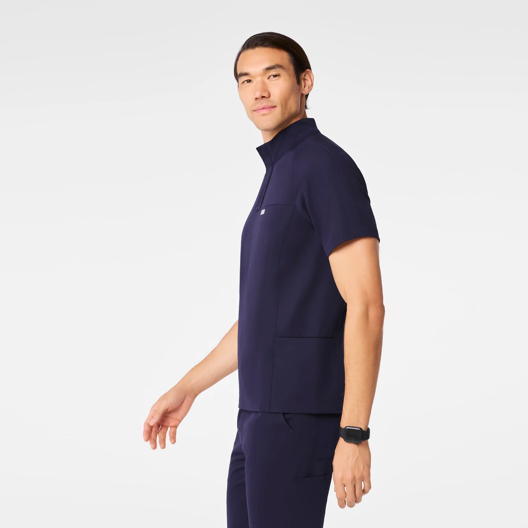 men's Navy Timmons - Mock Neck ¼ Zip Scrub Top - Image 4