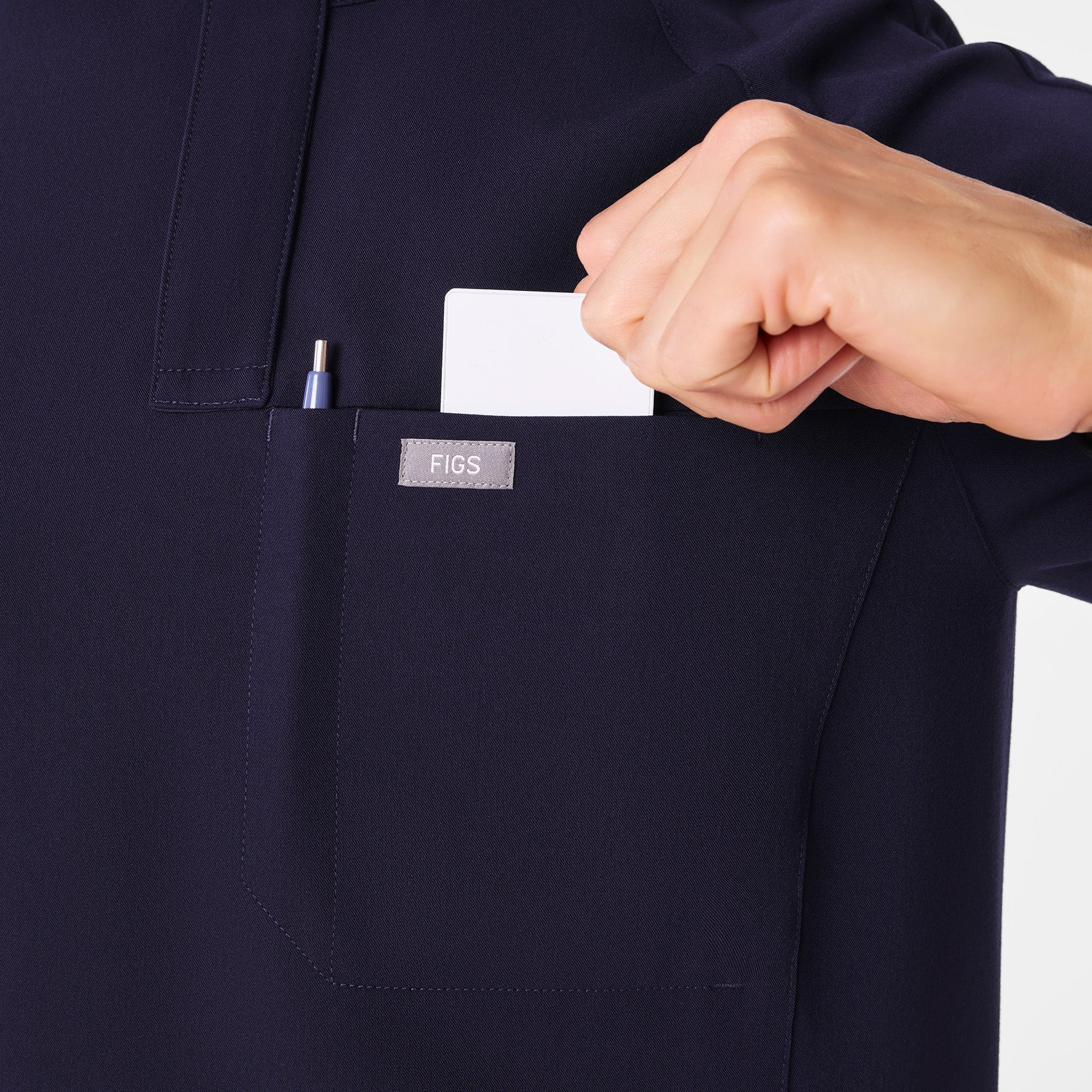 men's Navy Timmons - Mock Neck ¼ Zip Scrub Top - Image 9