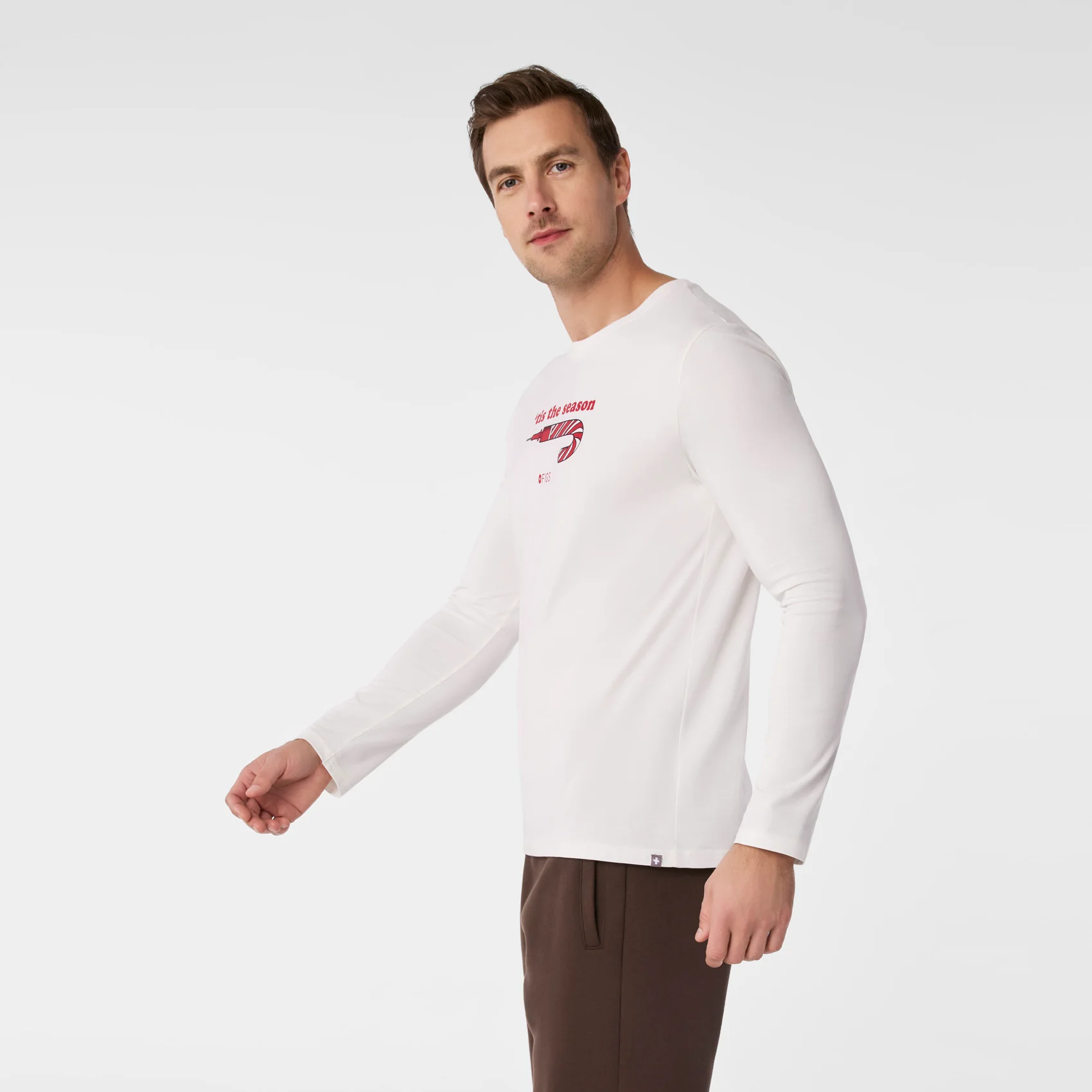 men's Off White Tis The Season Supersoft - Longsleeve Underscrub - Image 4