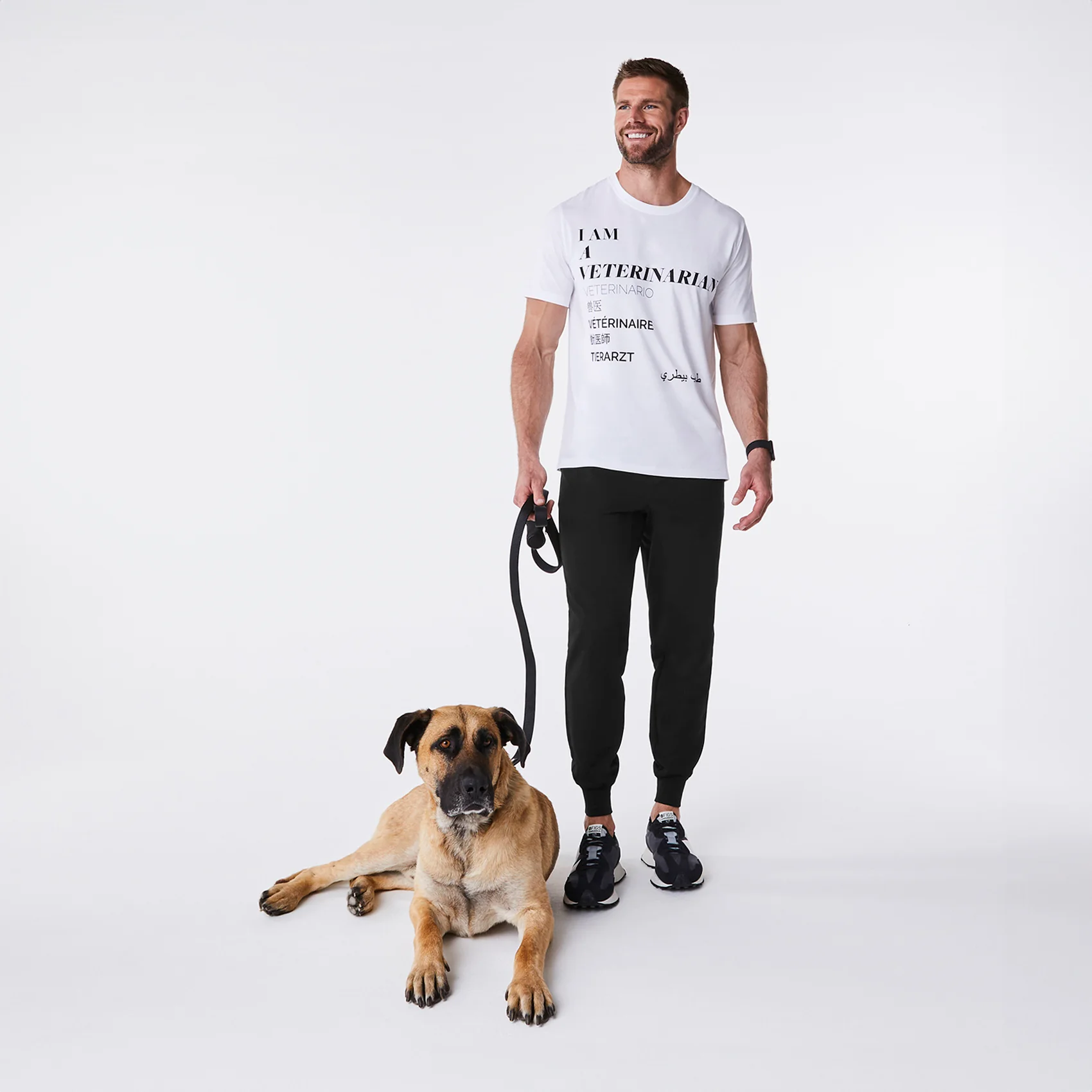 men's White Veterinarian Supersoft - Shortsleeve Underscrub - Image 2