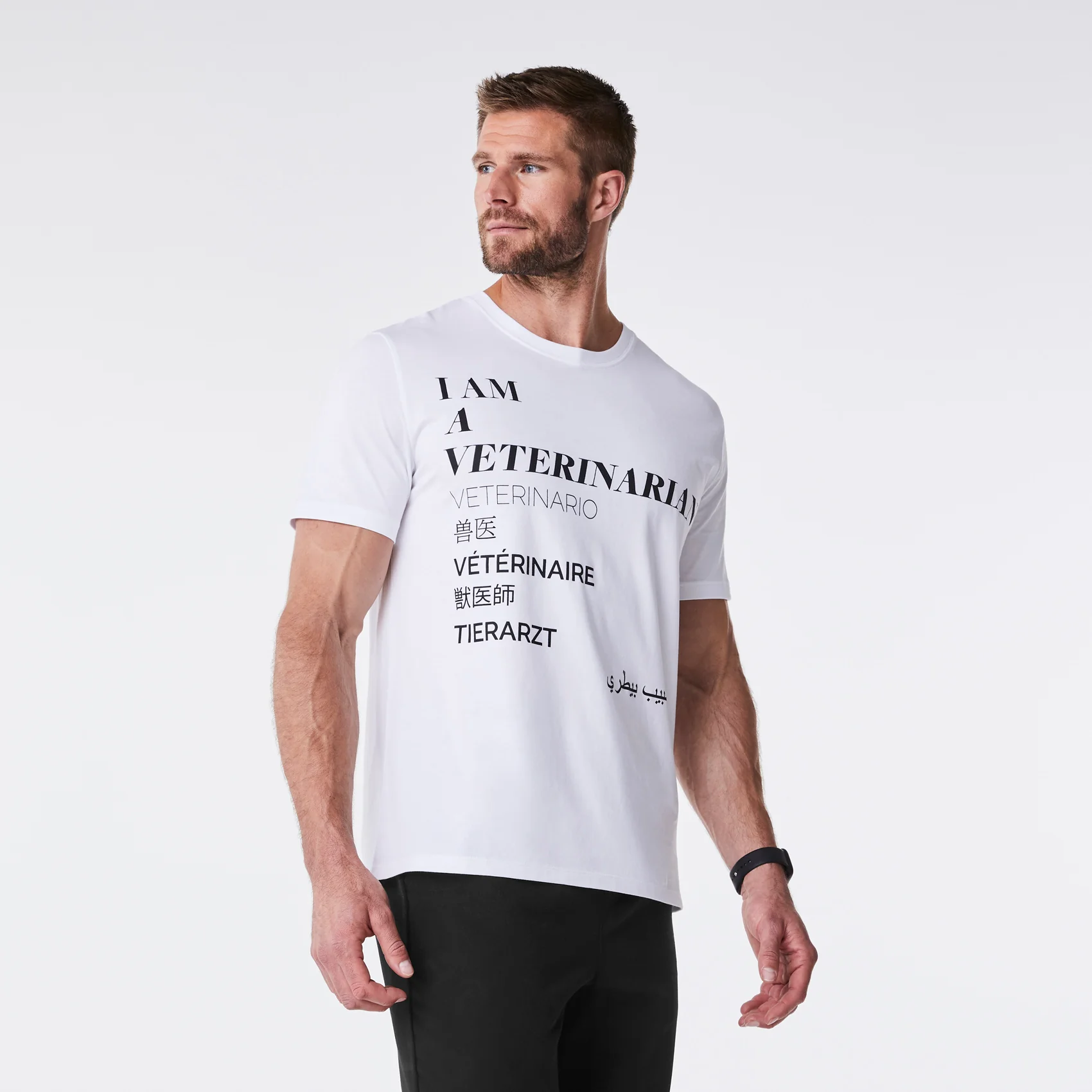men's White Veterinarian Supersoft - Shortsleeve Underscrub - Image 3