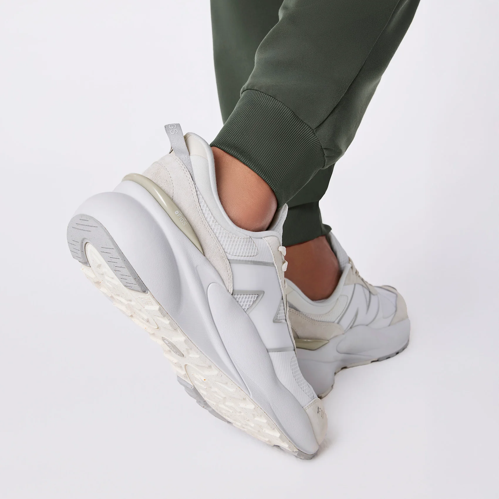 unisex Cream/Grey FIGS | New Balance 3447 - Image 9