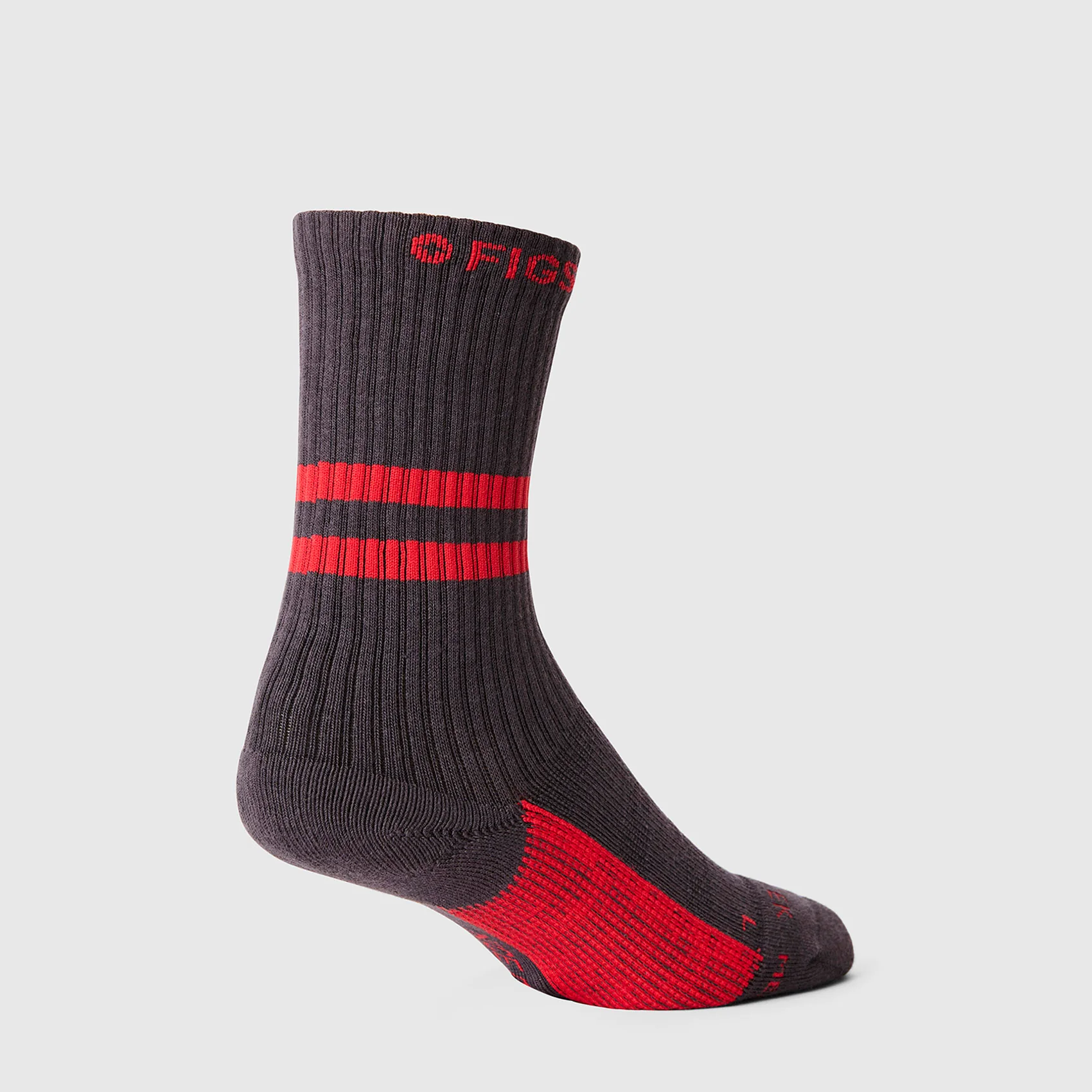 unisex Charcoal Stripe FIGS | ArchTek® 15-20 mmHg - Crew Compression Socks - Image 4