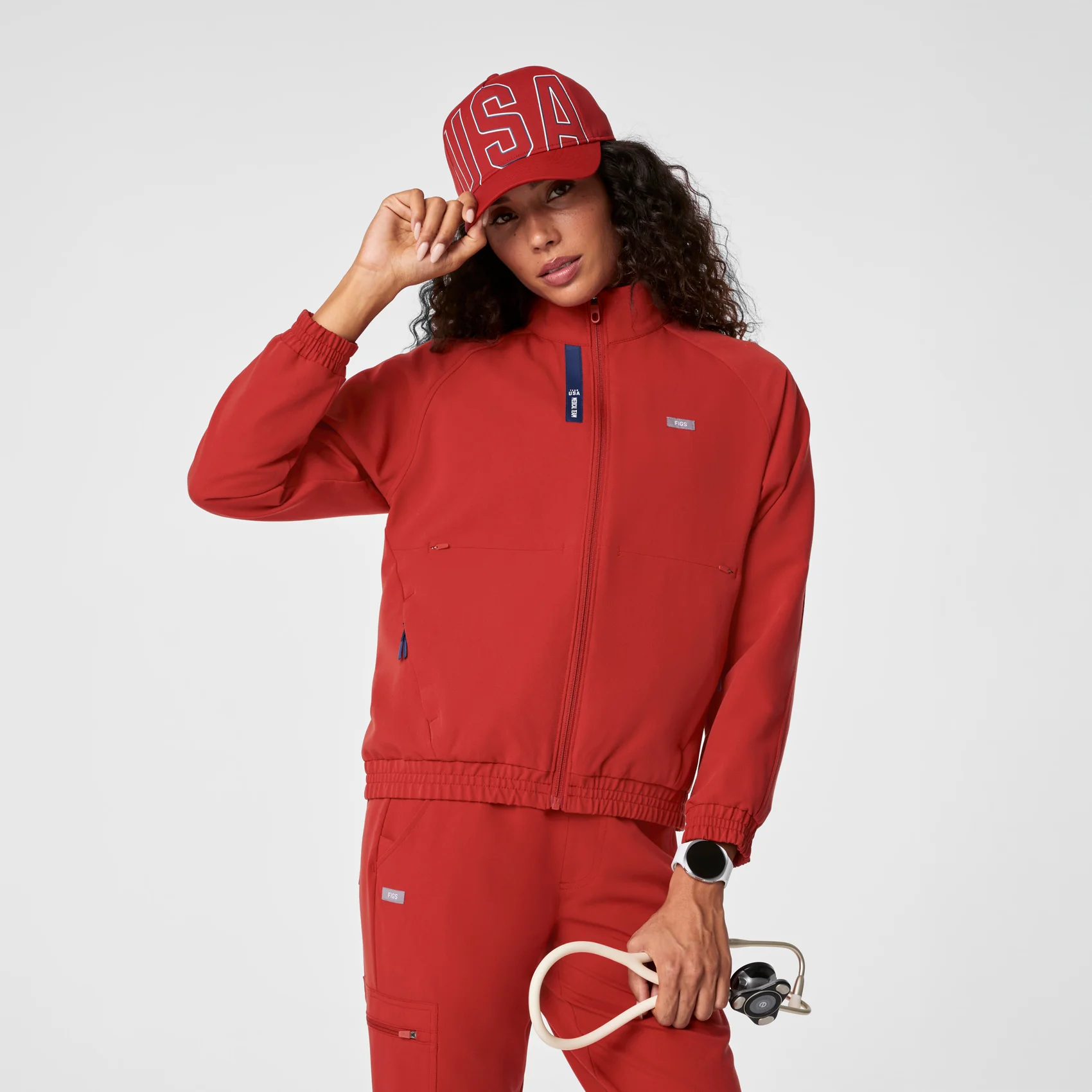 unisex Team USA Red FIGS x Team USA Baseball Cap - Image 5