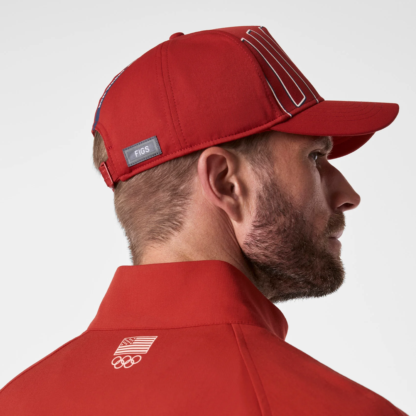 unisex Team USA Red FIGS x Team USA Baseball Cap - Image 8