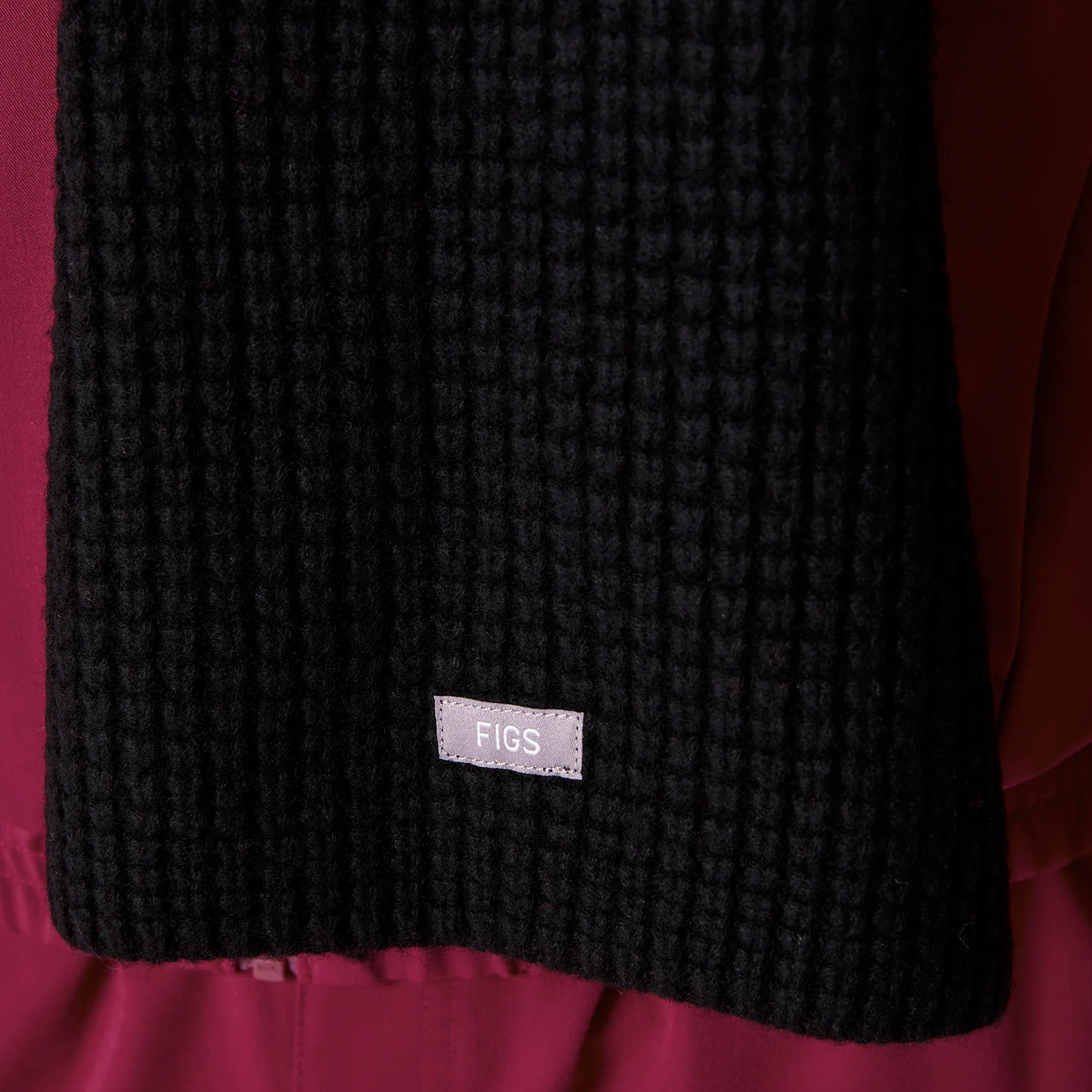 Black Waffle Scarf - Image 8