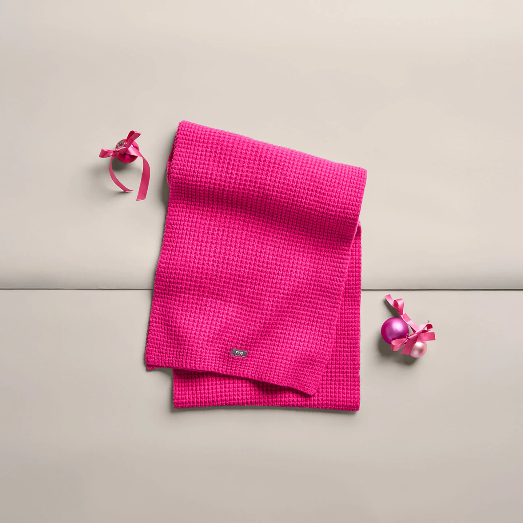 Shocking Pink Waffle Scarf - Image 9