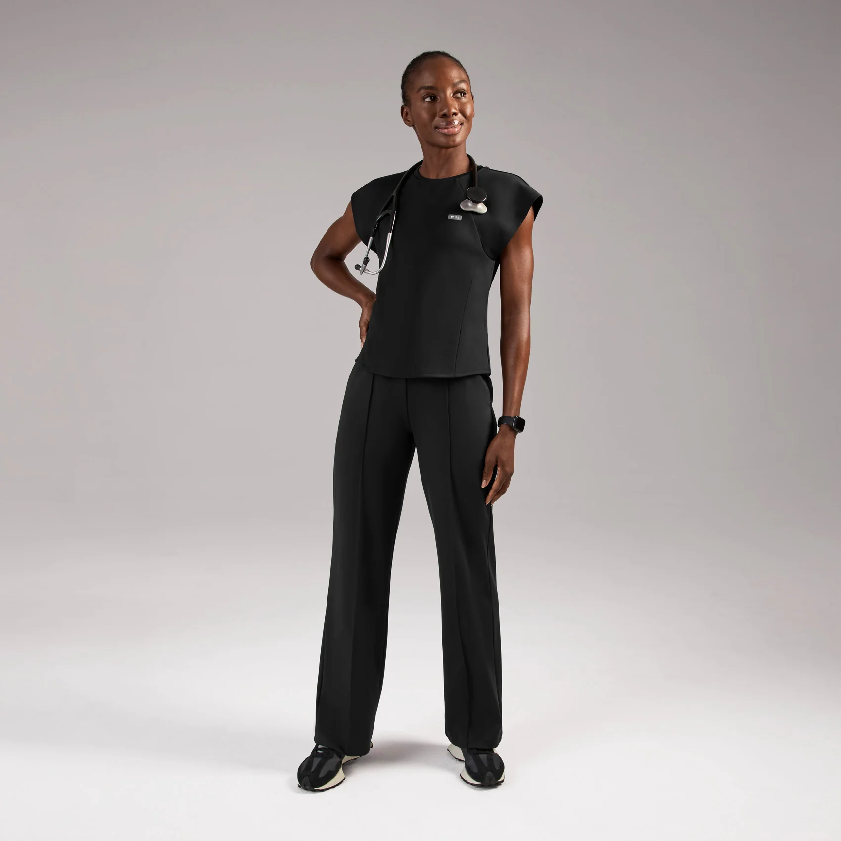 women's Black Alice FORMx™ Slim Crewneck - Scrub Top - Image 2
