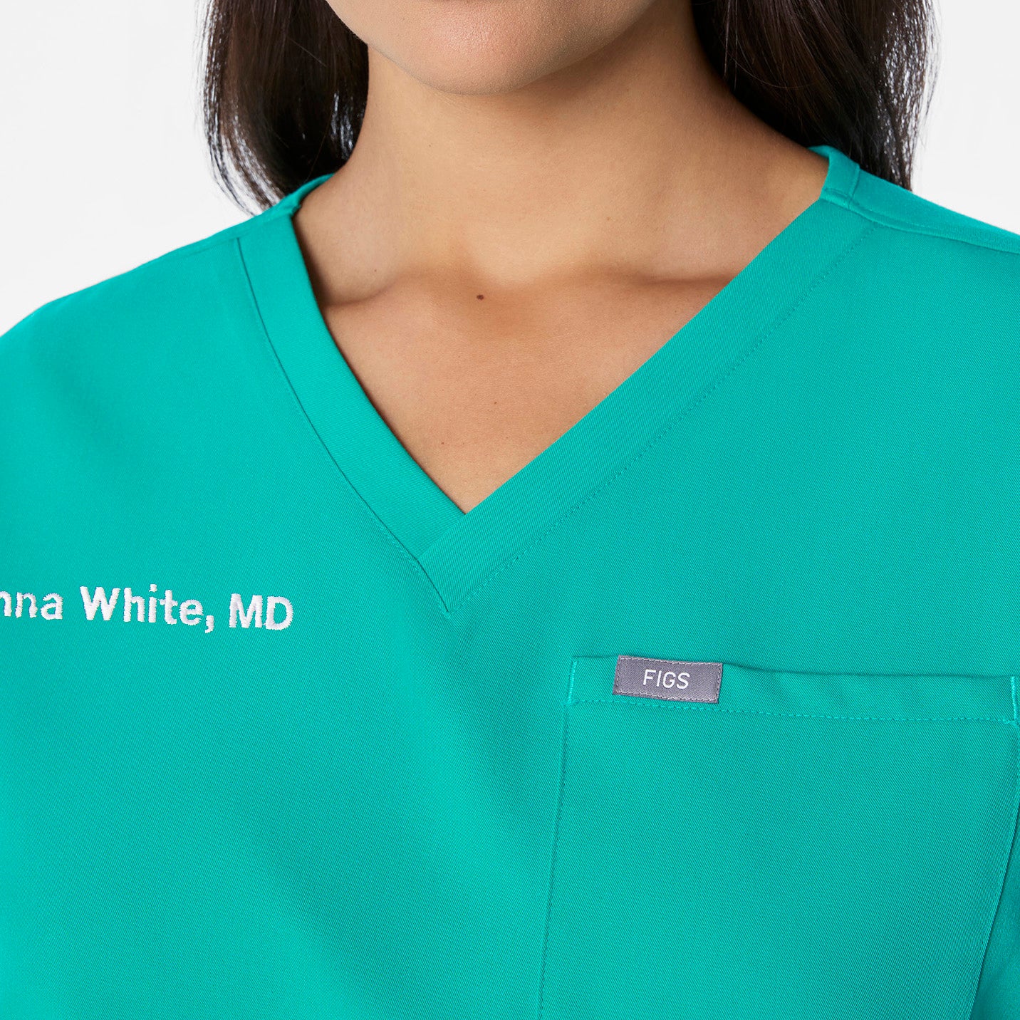 women's Lagoon Arua Cropped V-Neck - One-Pocket Scrub Top - Image 5