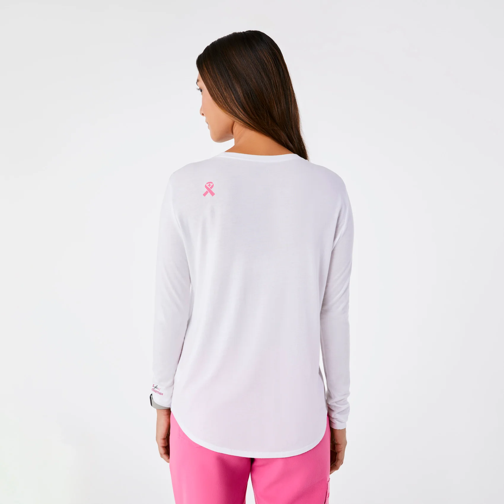 women's White BCA F Cancer X-Ray Supersoft - Longsleeve Underscrub - Image 5