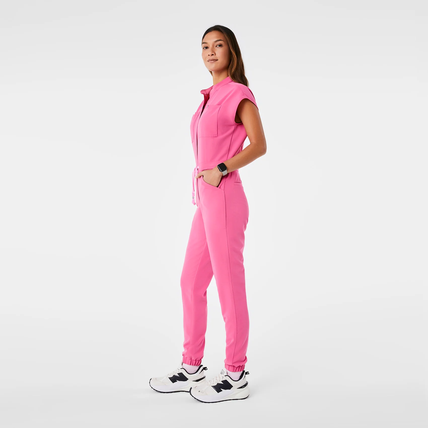 women's F'ing Pink Rafaela Cargo - Tall ScrubJumpsuit™ - Image 3