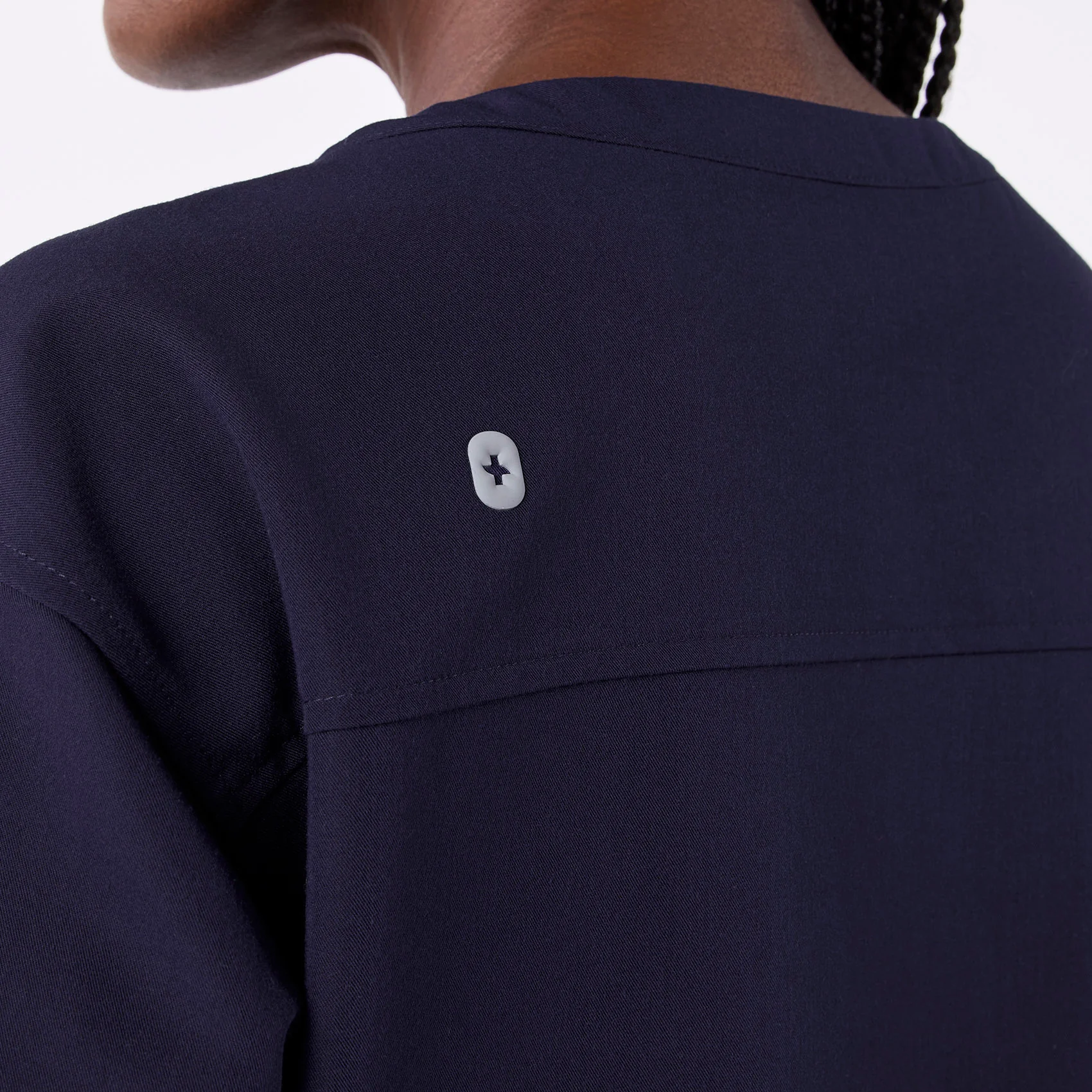 women's Navy Cabral Relaxed Crewneck - Scrub Top - Image 6