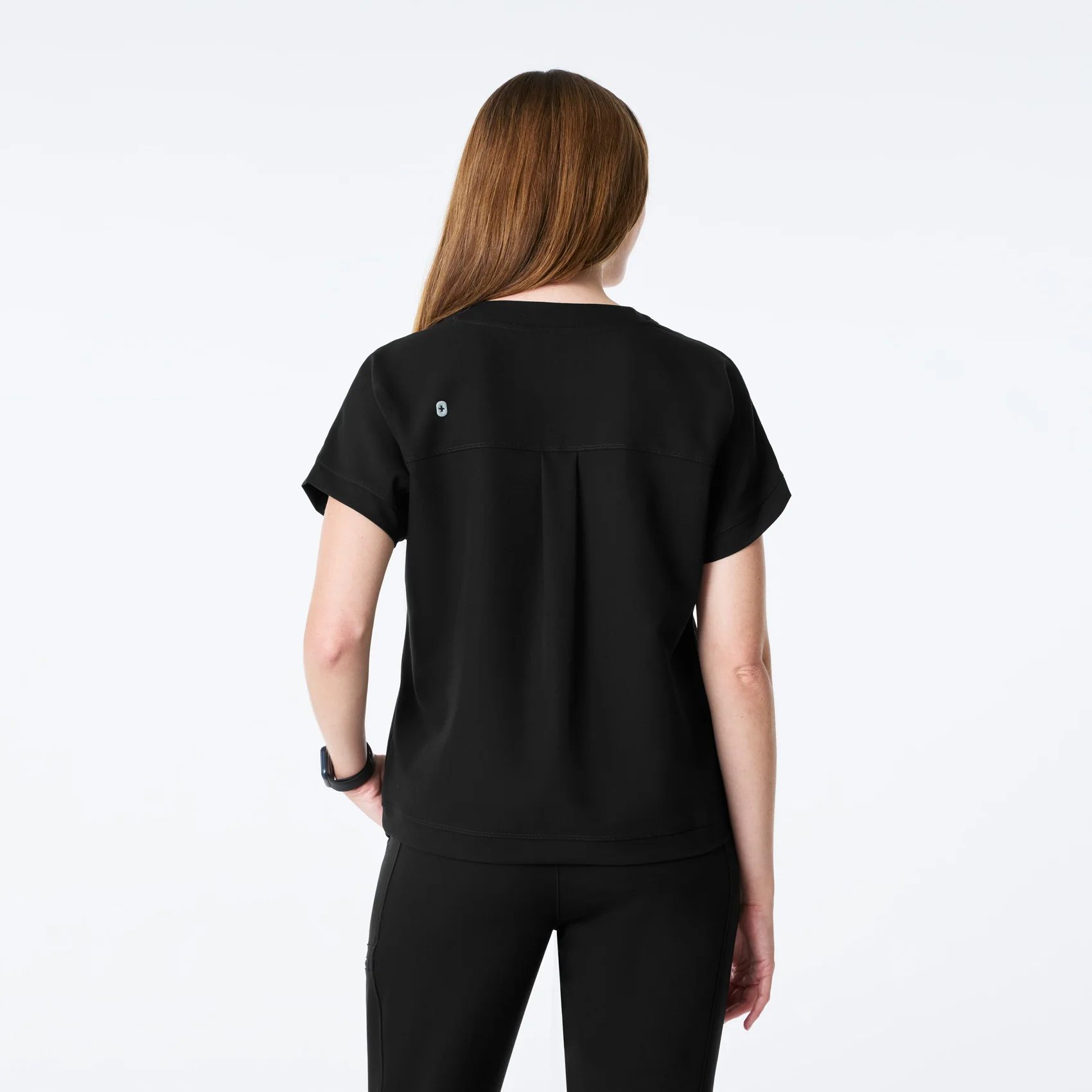 women's Black Carlota Relaxed V-Neck - Scrub Top - Image 4