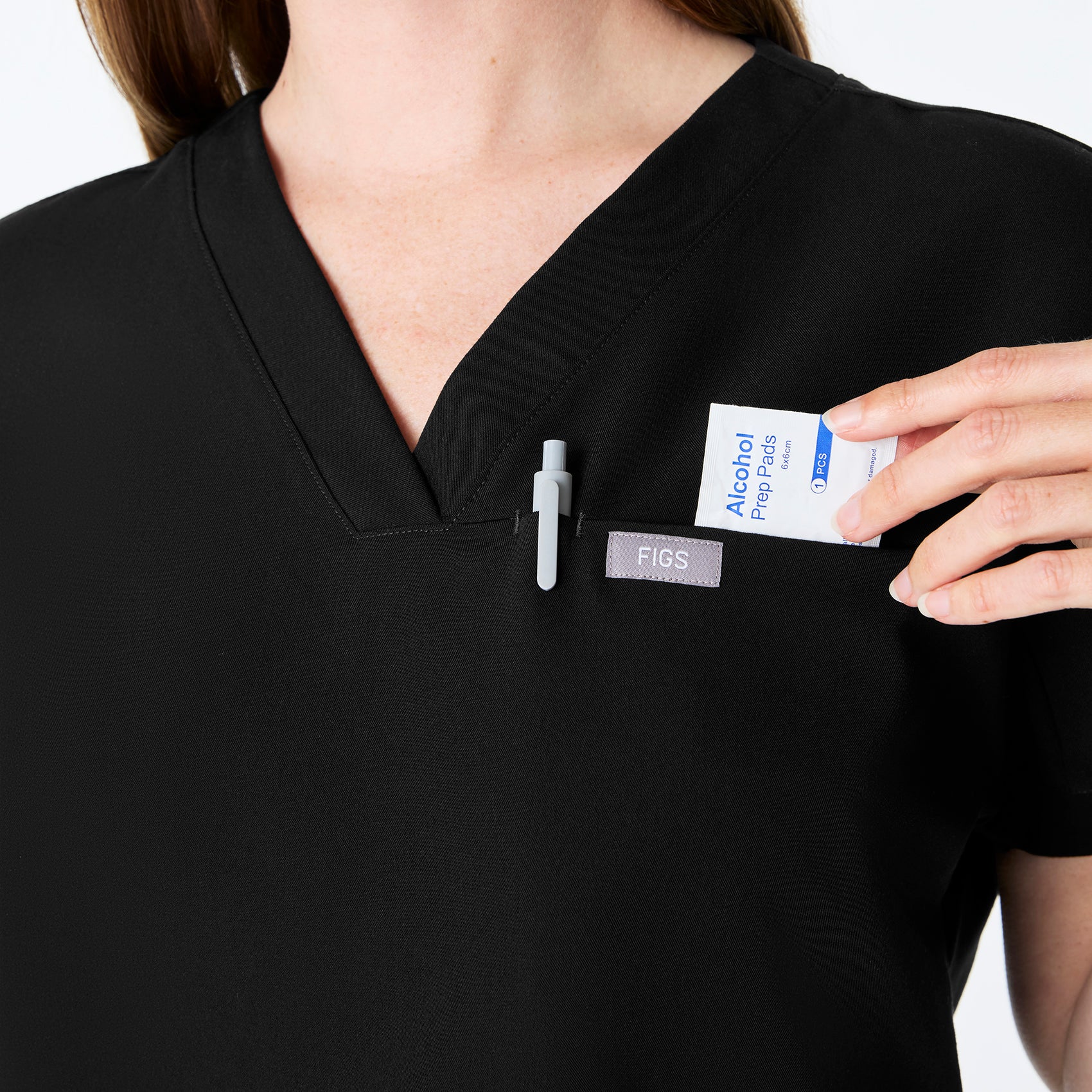 women's Black Carlota Relaxed V-Neck - Scrub Top - Image 6