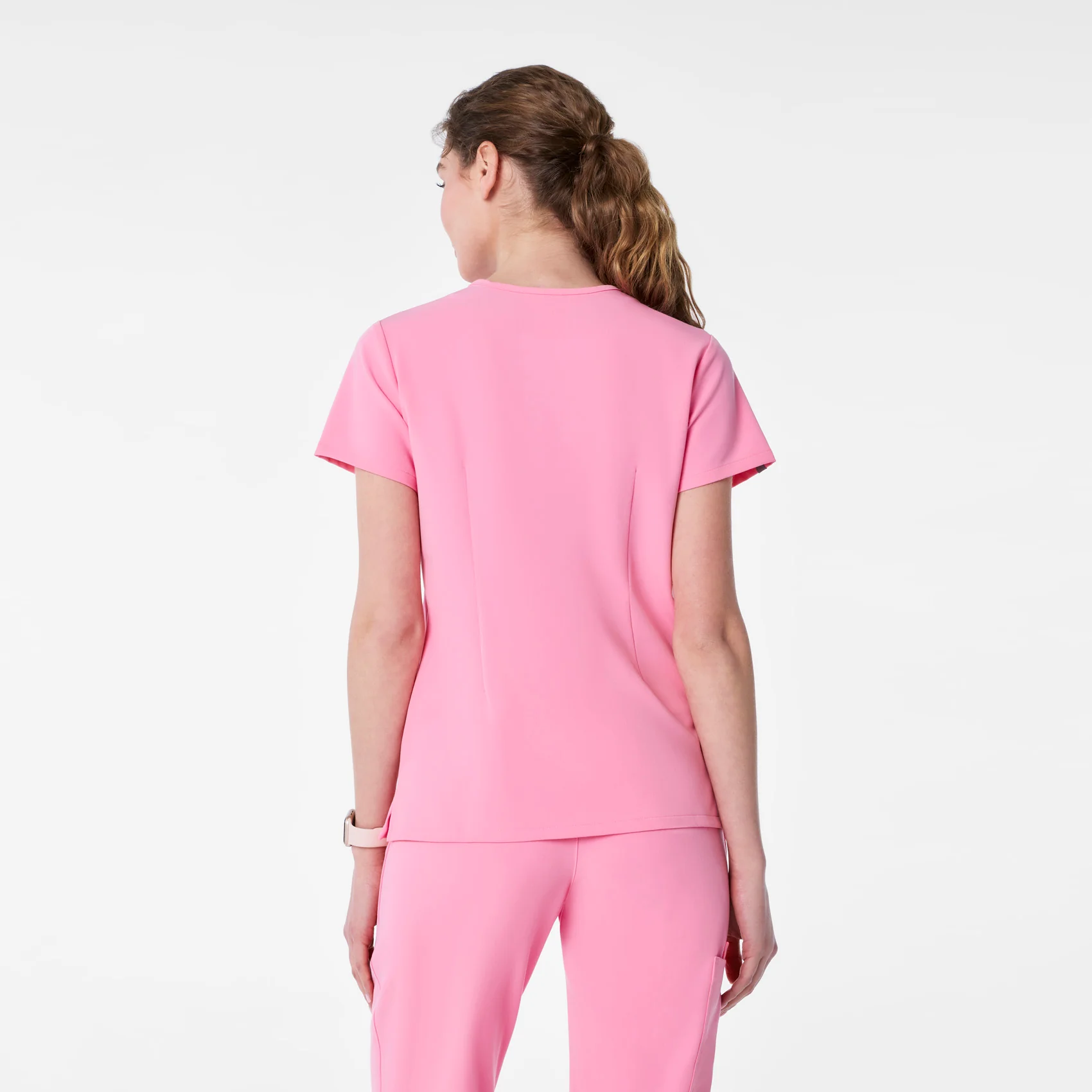 women's Sunrise Pink Casma - Three-Pocket Scrub Top™ - Image 4