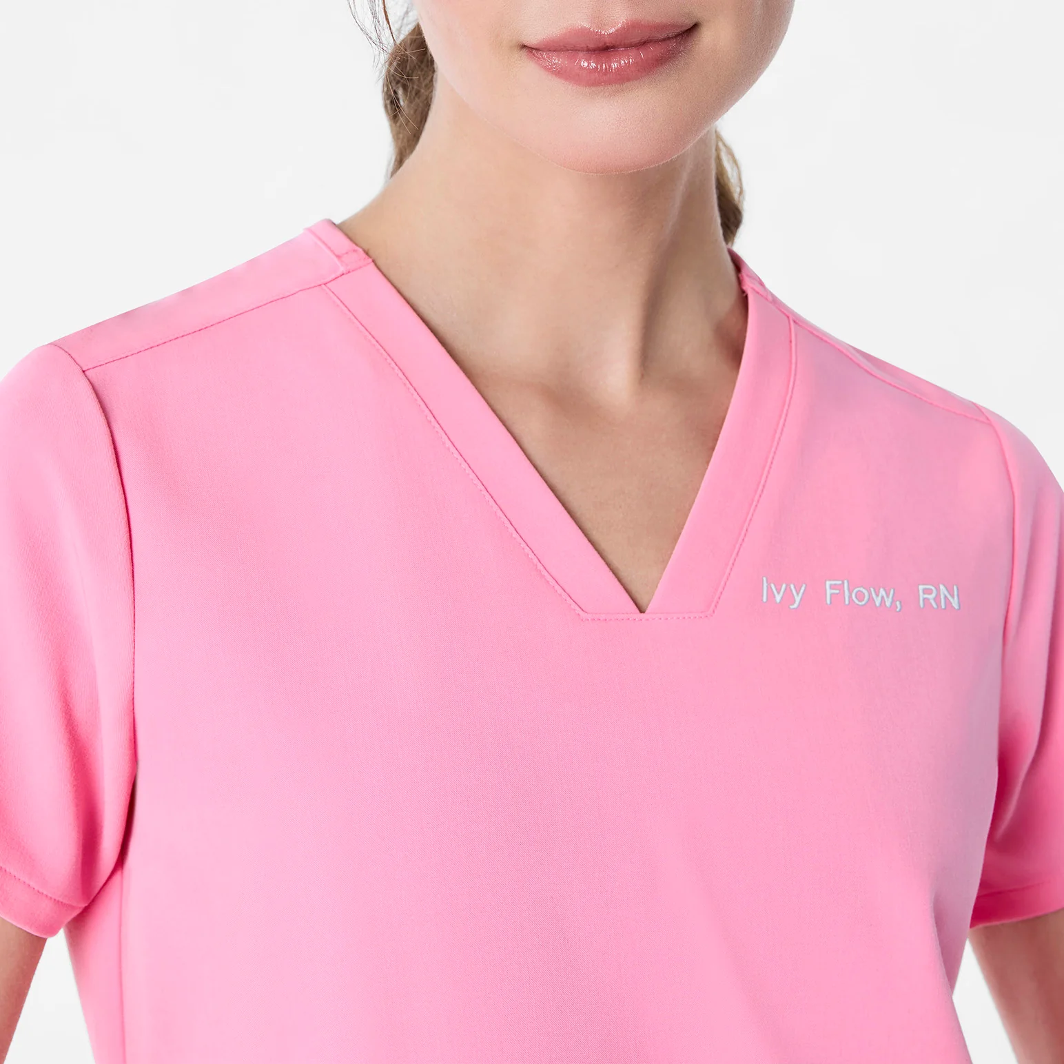 women's Sunrise Pink Casma - Three-Pocket Scrub Top™ - Image 5