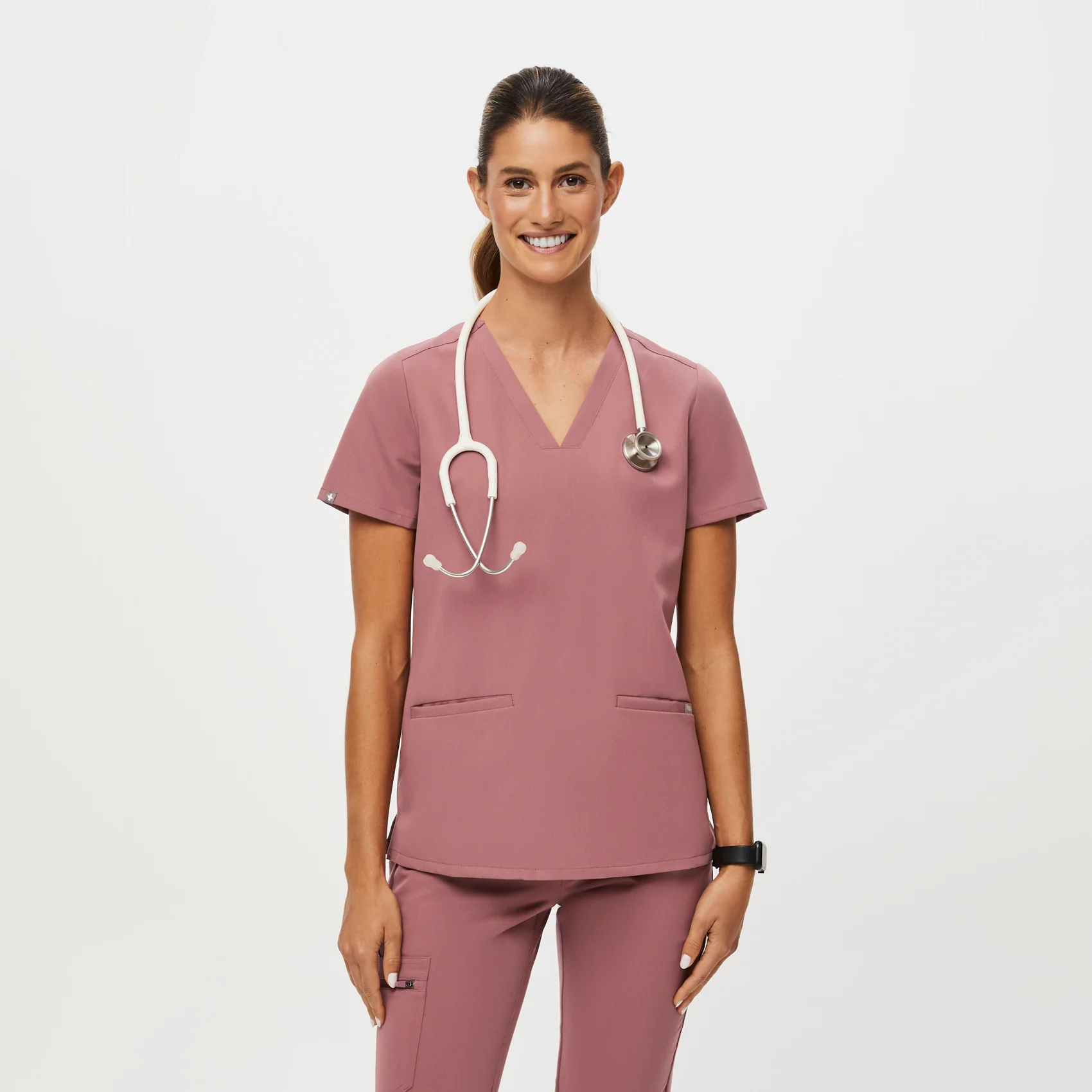 women's Mauve Casma™ - Three-Pocket Scrub Top (3XL - 6XL)