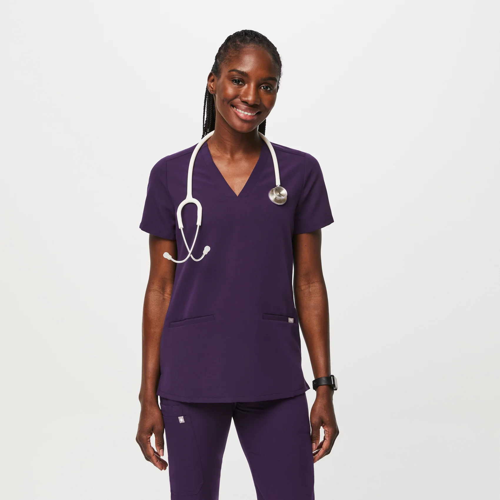 women's Purple Jam Casma™ - Three-Pocket Scrub Top