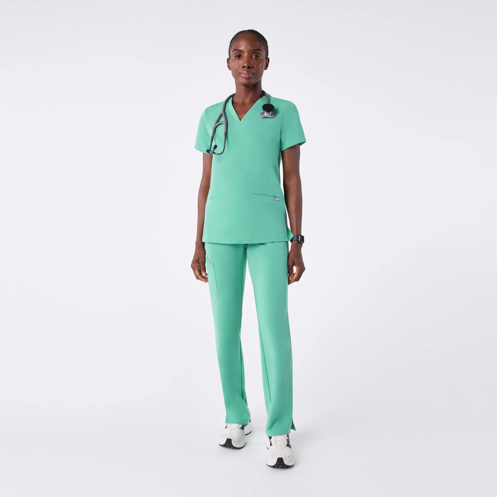 women's Surgical Green Casma - Three-Pocket Scrub Top™ - Image 2