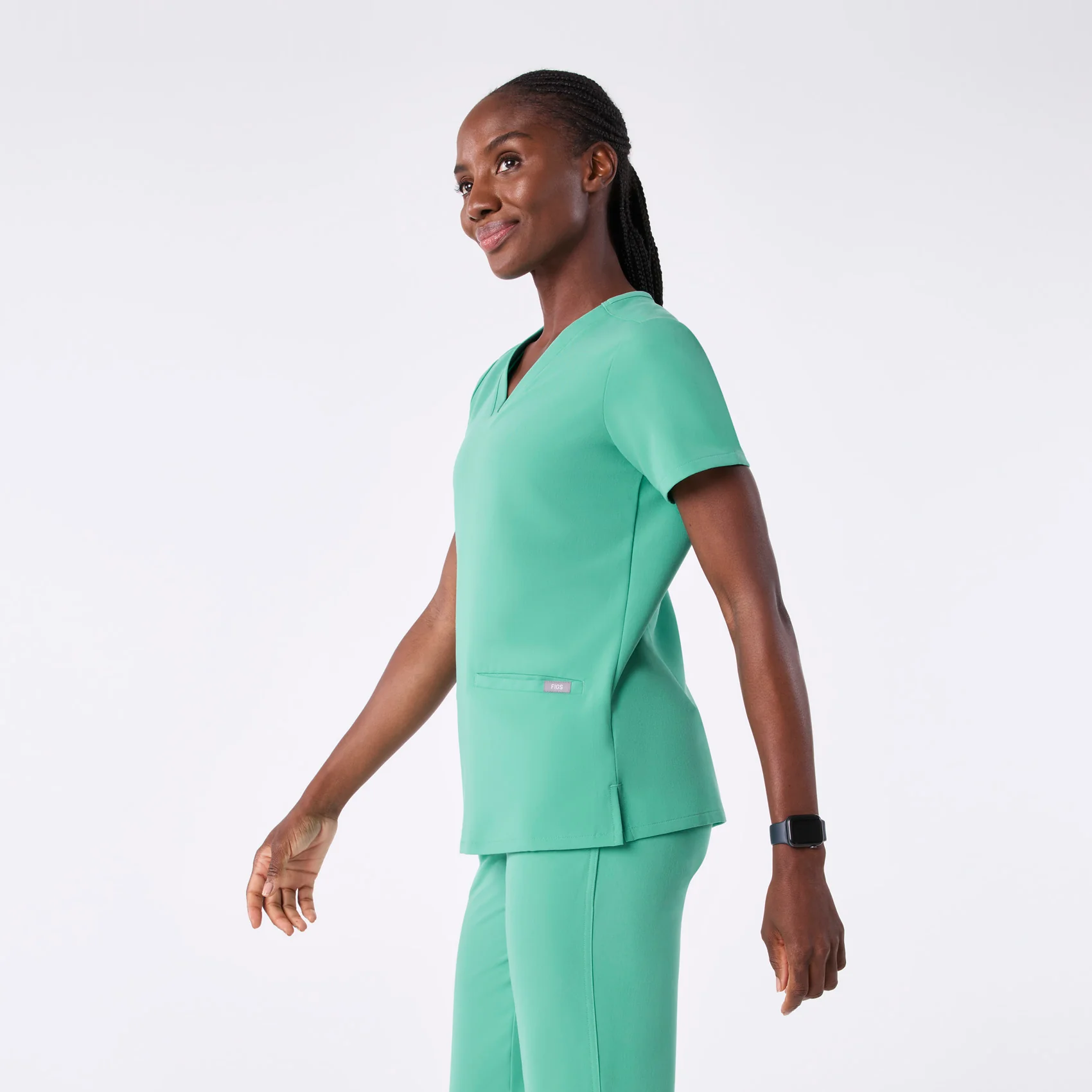 women's Surgical Green Casma - Three-Pocket Scrub Top™ - Image 3