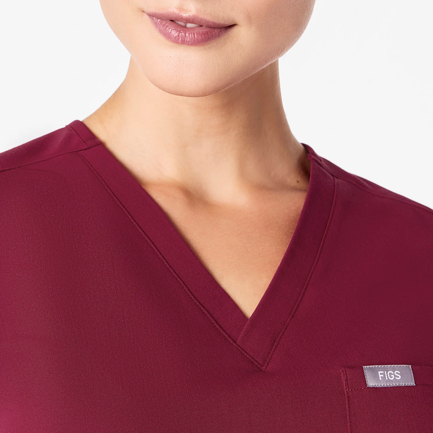 women's Deep Cranberry Catarina - One-Pocket Scrub Top™ - Image 5