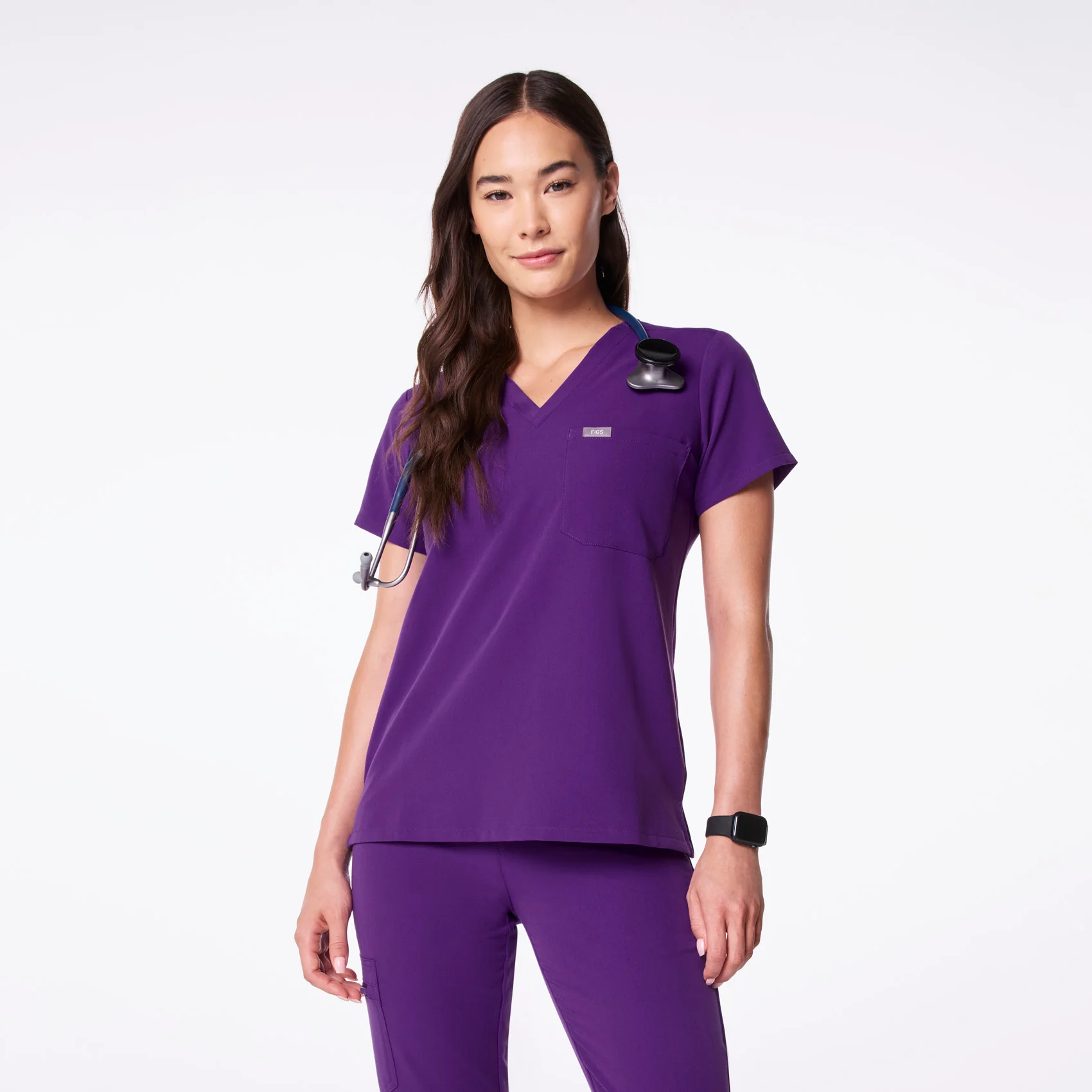 women's Digital Grape Catarina - One-Pocket Scrub Top™ - Image 5