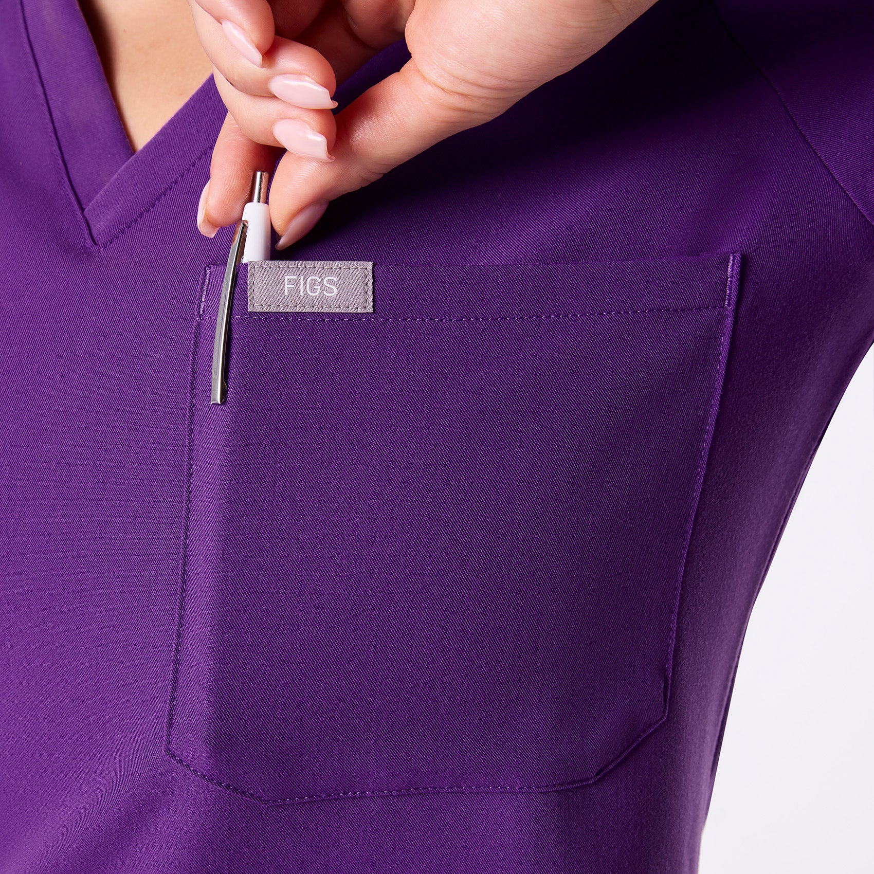 women's Digital Grape Catarina - One-Pocket Scrub Top™ - Image 7