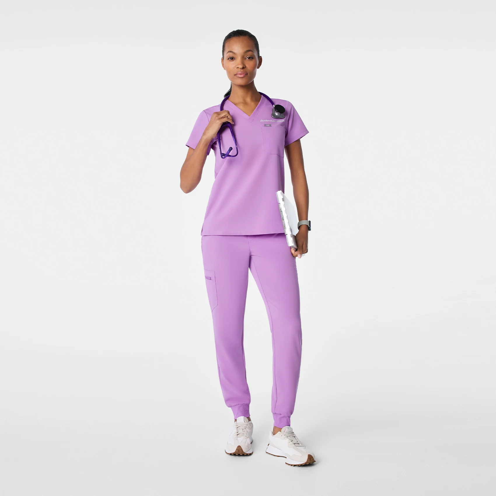 women's Wild Iris Catarina - One-Pocket Scrub Top™ - Image 2