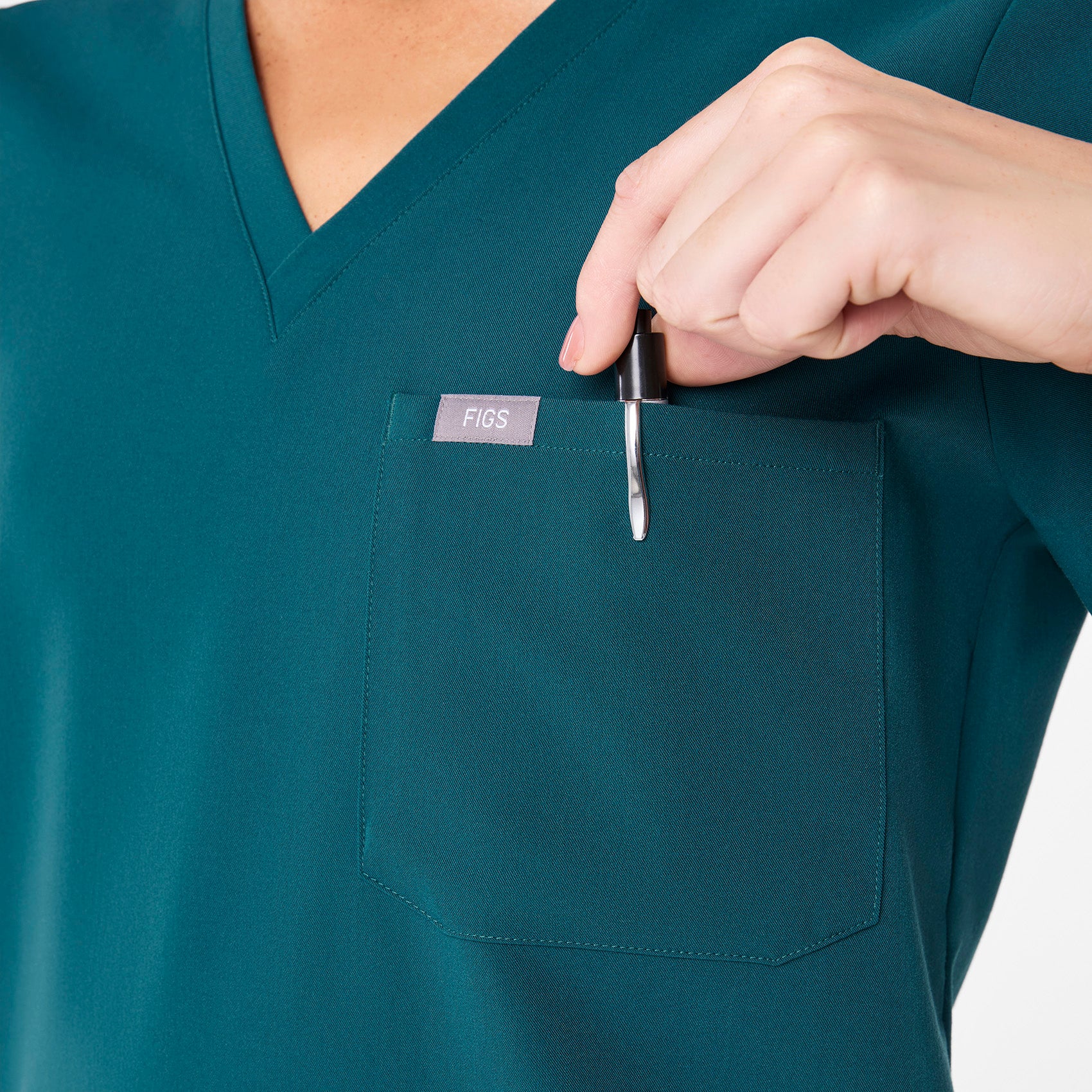 women's Caribbean Blue Catarina Petite - One-Pocket Scrub Top™ - Image 7