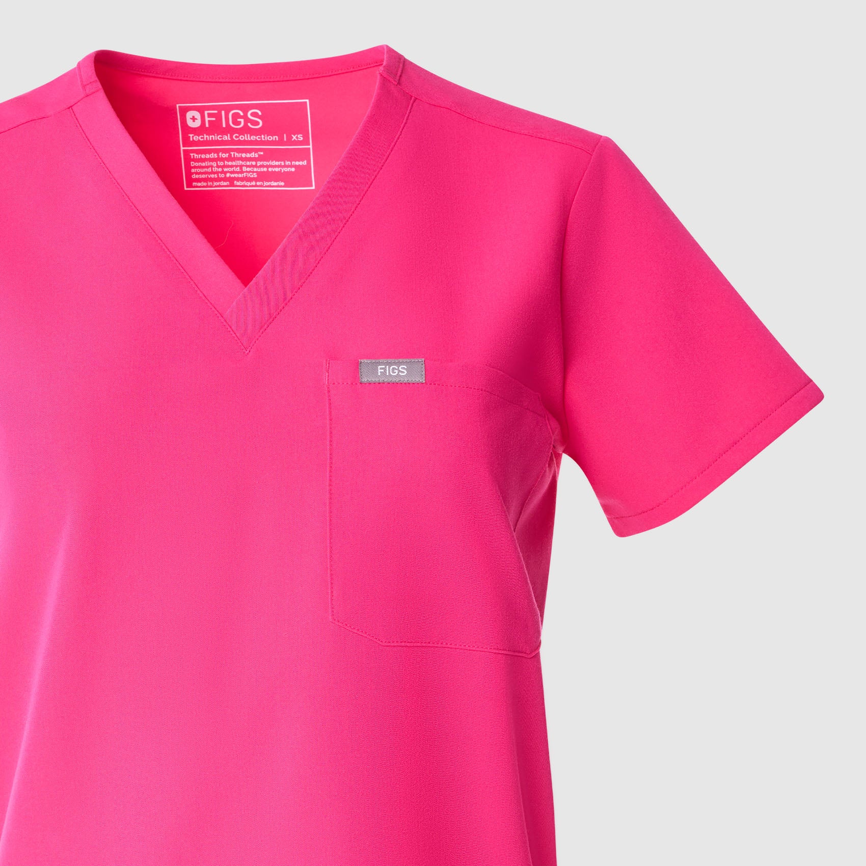 women's Shocking Pink Catarina Petite One-Pocket Scrub Top™ - Image 10