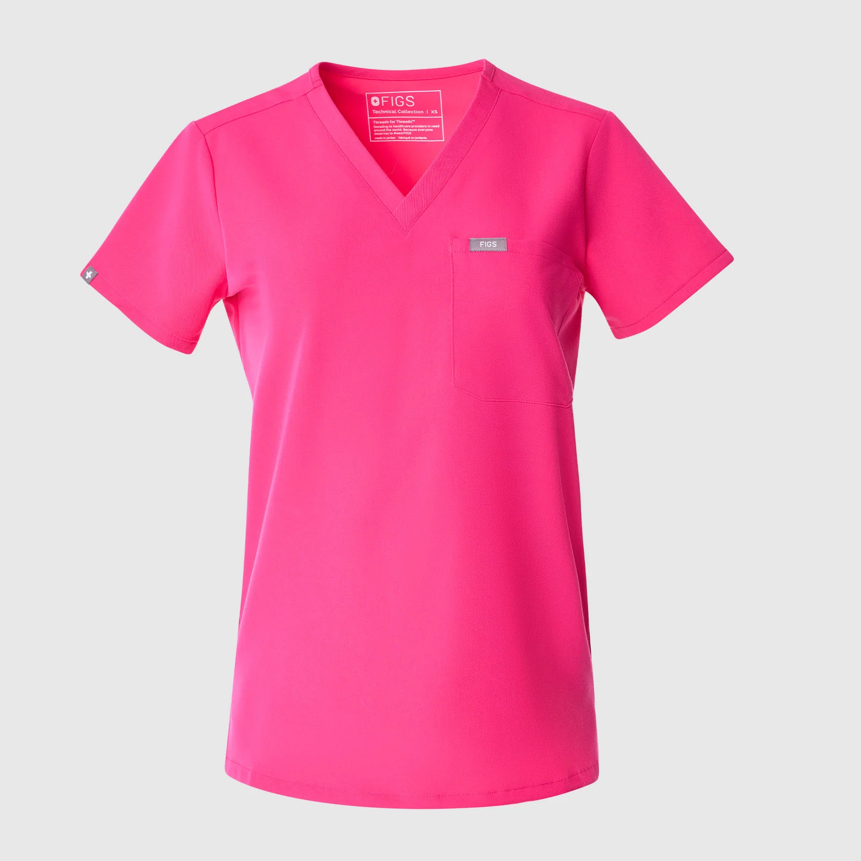 women's Shocking Pink Catarina Petite One-Pocket Scrub Top™ - Image 9