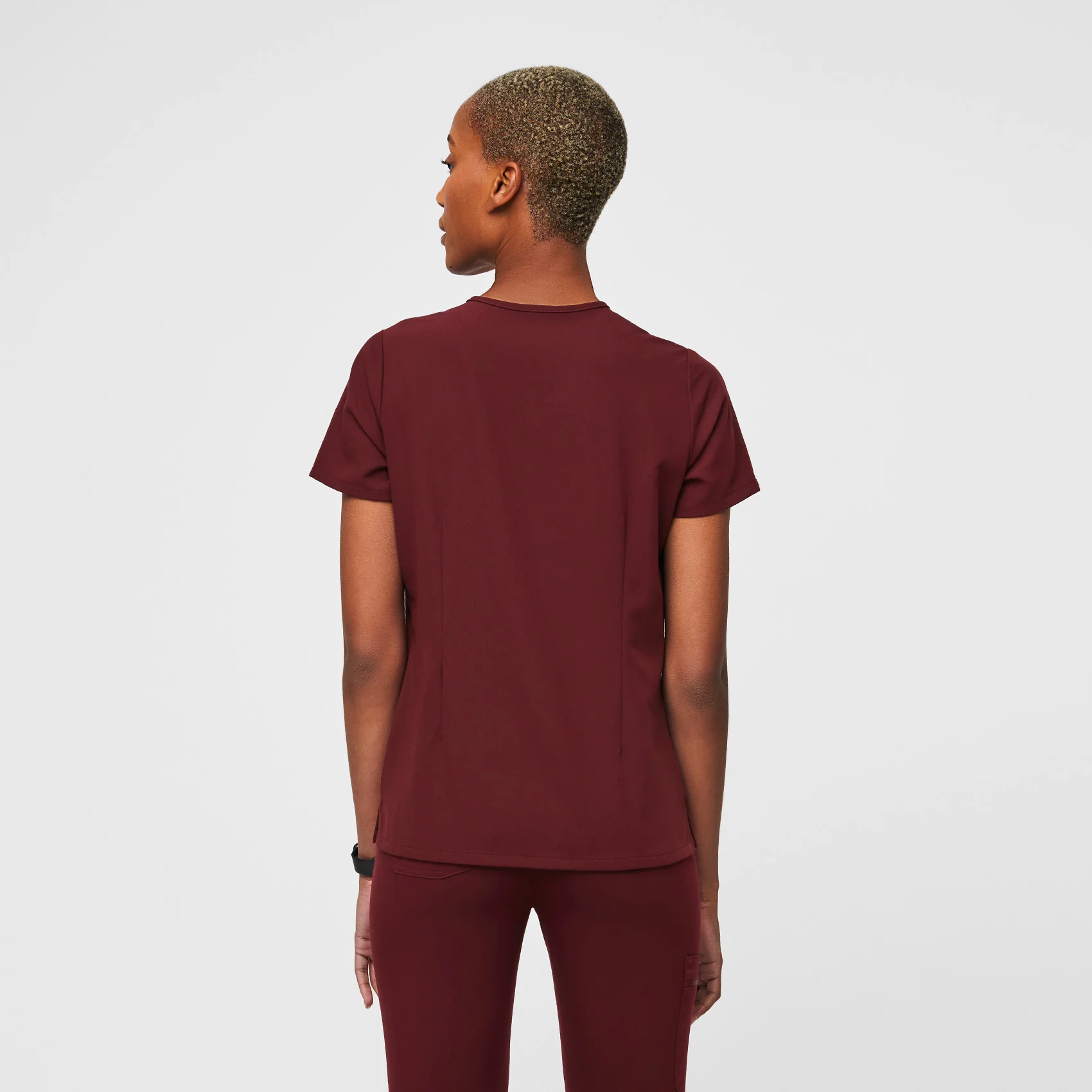 women's Burgundy Catarina™ - Petite Scrub Top - Image 4