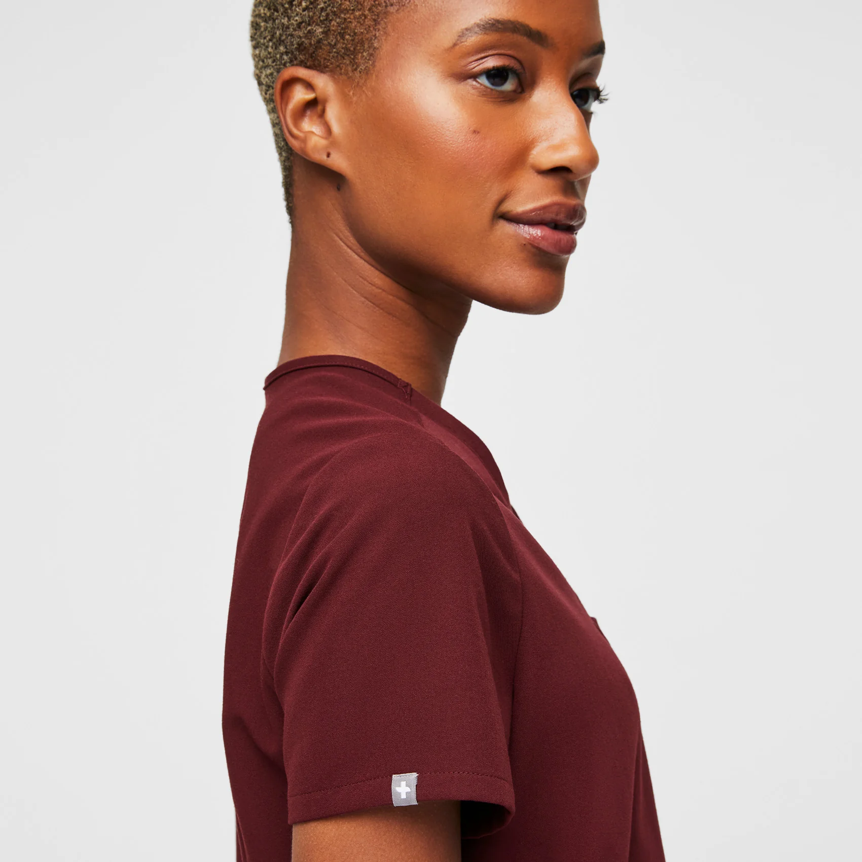 women's Burgundy Catarina™ - Petite Scrub Top - Image 7