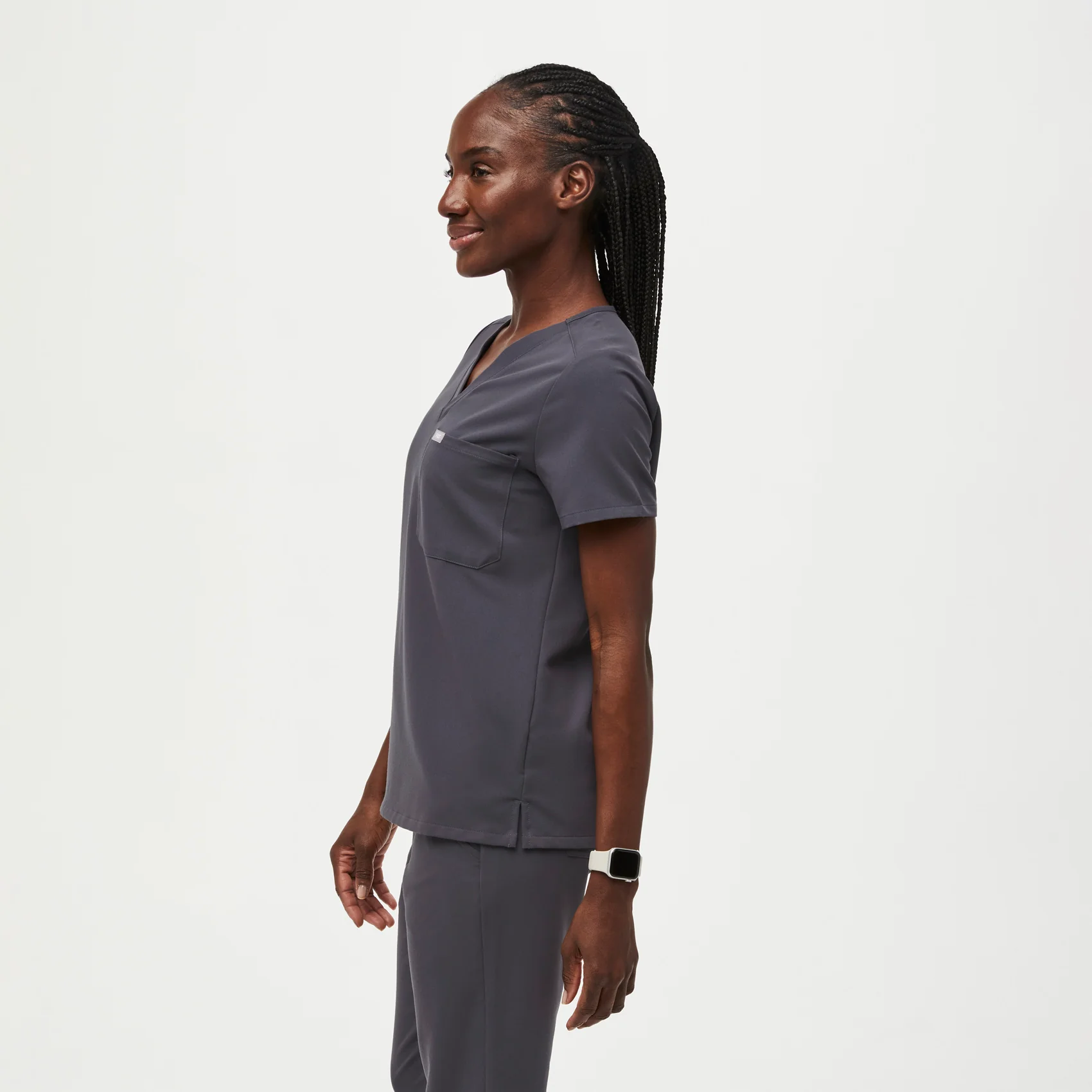 women's Charcoal Catarina™ - Petite Scrub Top - Image 3