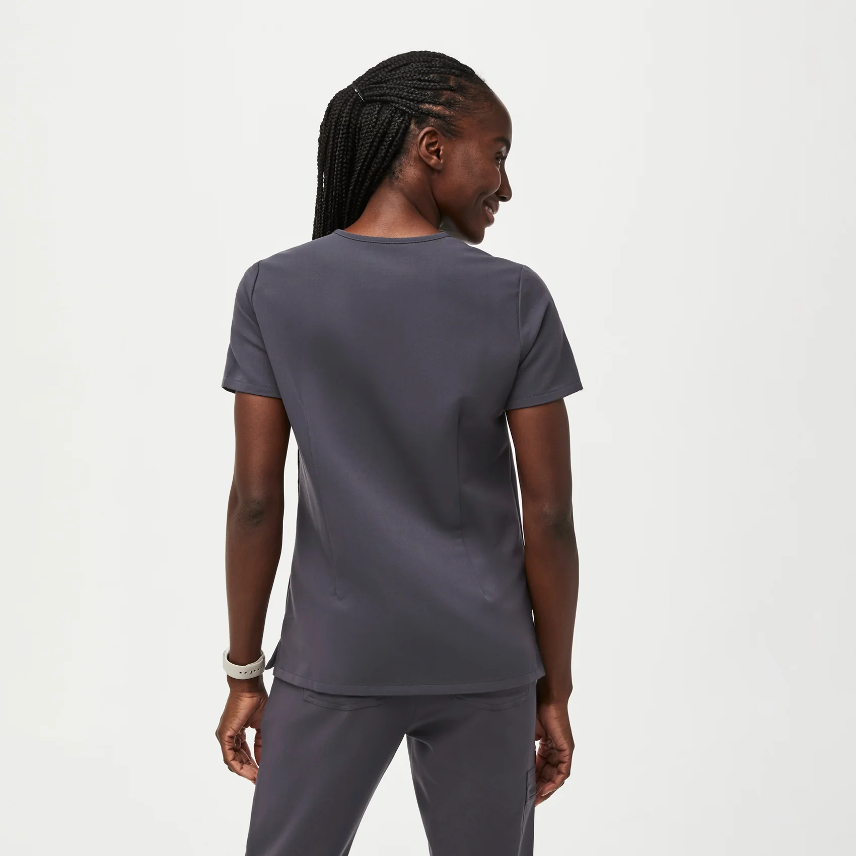 women's Charcoal Catarina™ - Petite Scrub Top - Image 4