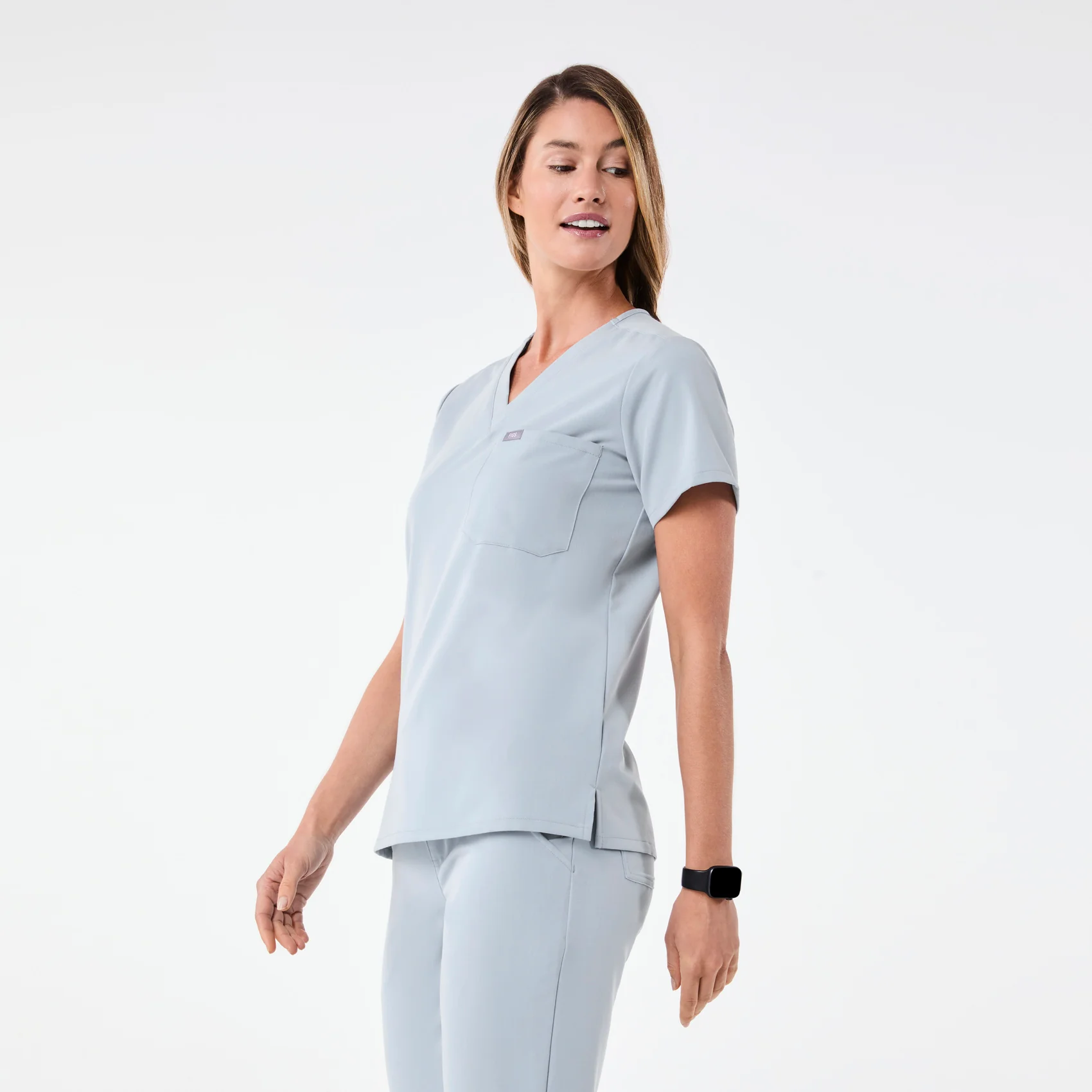 women's Dusty Blue Catarina - One-Pocket Scrub Top™ - Image 3