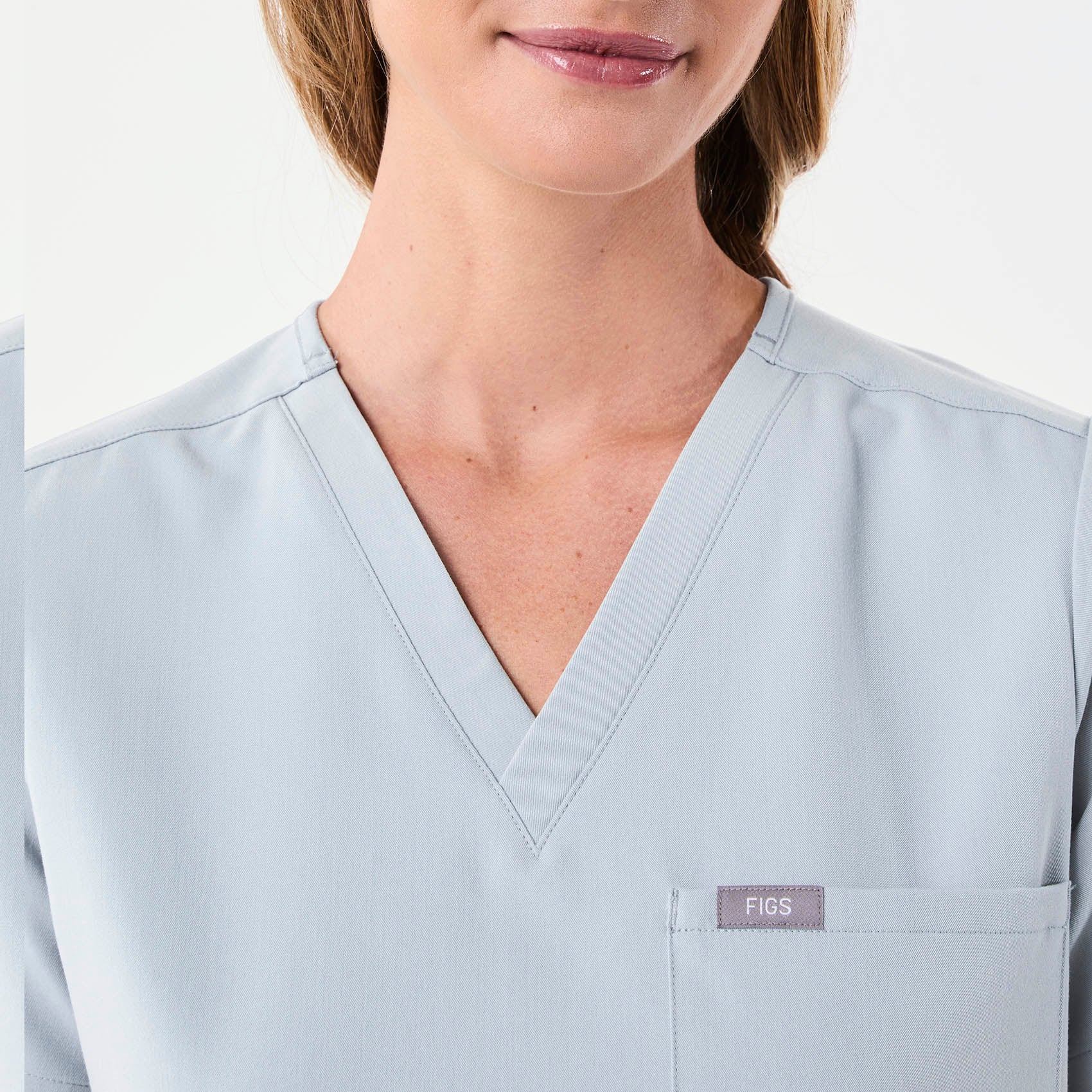 women's Dusty Blue Catarina - One-Pocket Scrub Top™ - Image 5