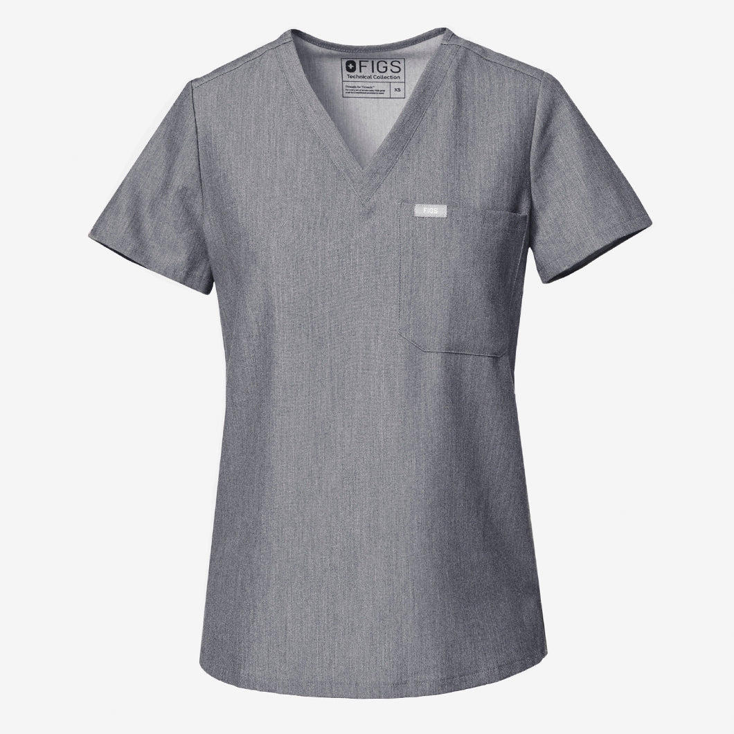 women's Dusty Blue Catarina - One-Pocket Scrub Top™ - Image 6