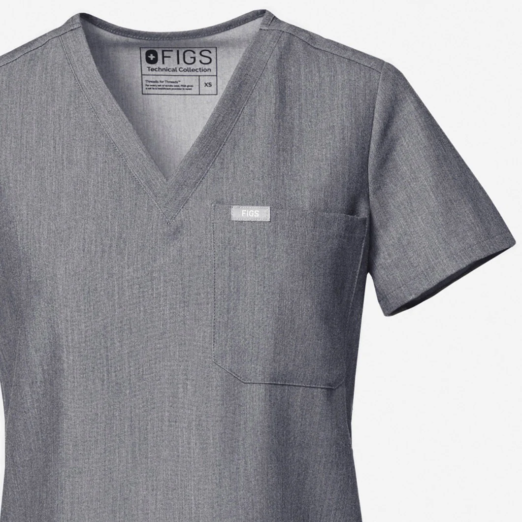 women's Dusty Blue Catarina - One-Pocket Scrub Top™ - Image 7
